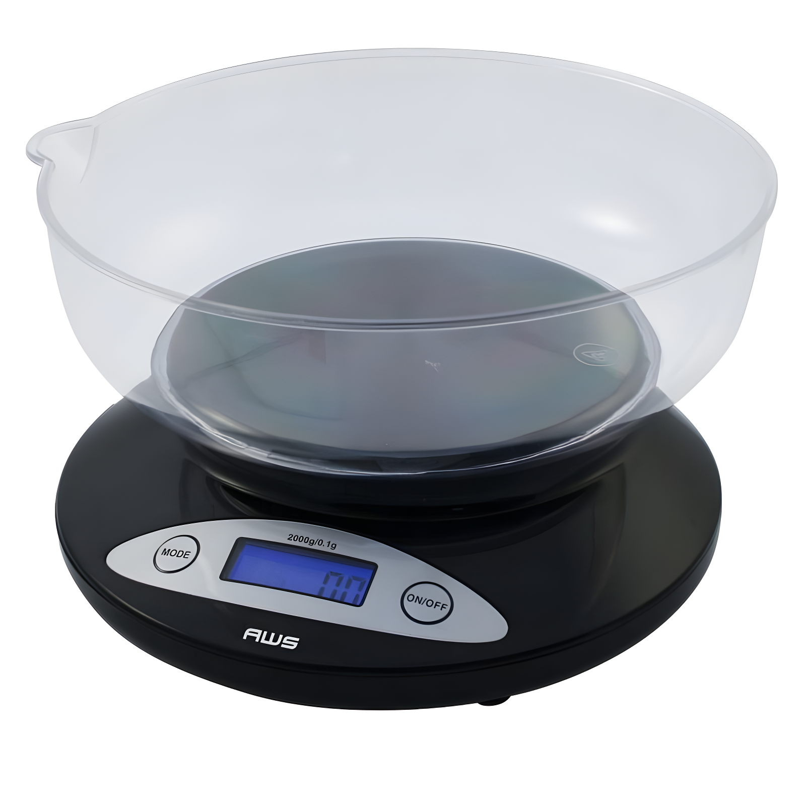 Black Digital Kitchen Scale with Removable Bowl and LCD Display