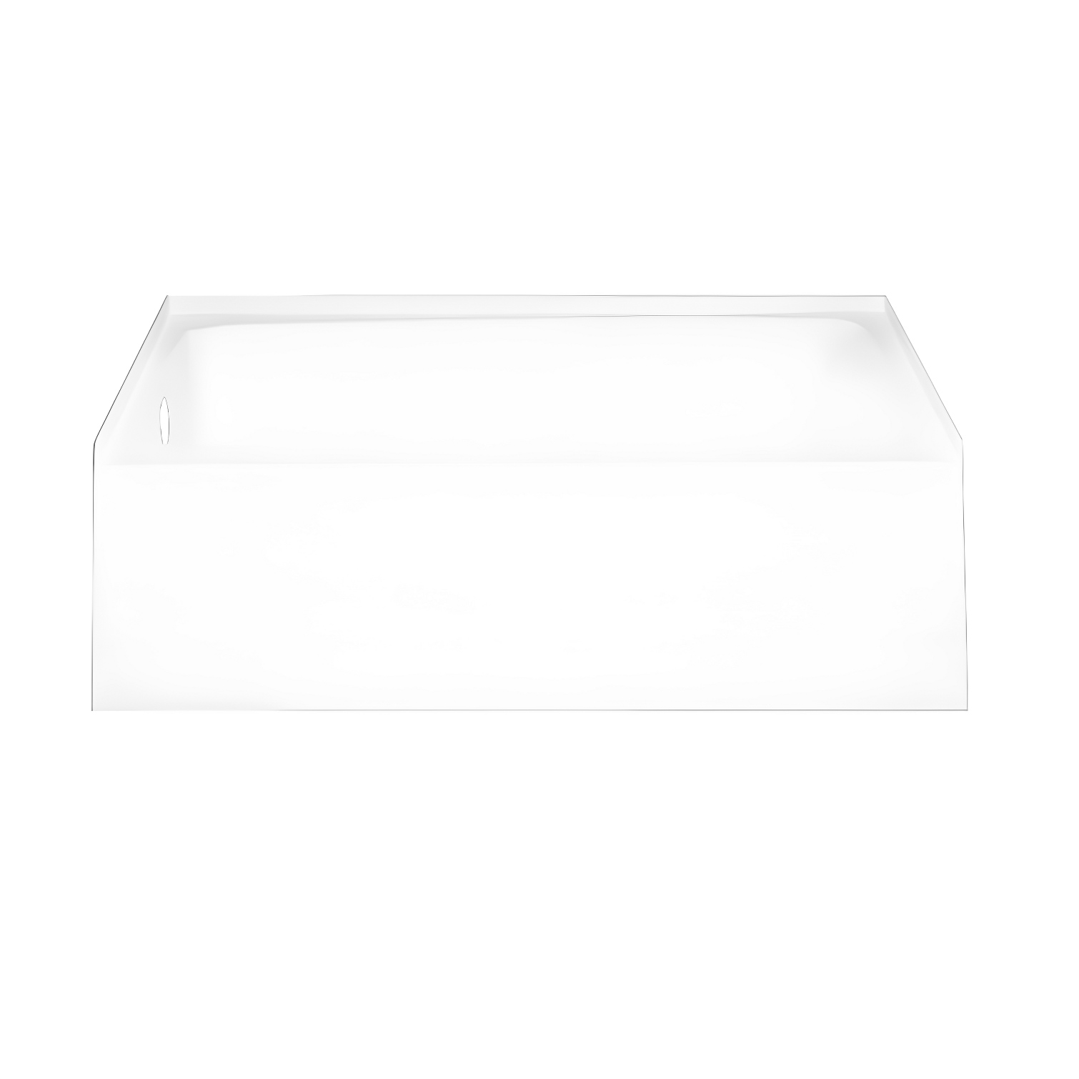 60'' White Fiberglass Alcove Bathtub with Right-Hand Drain