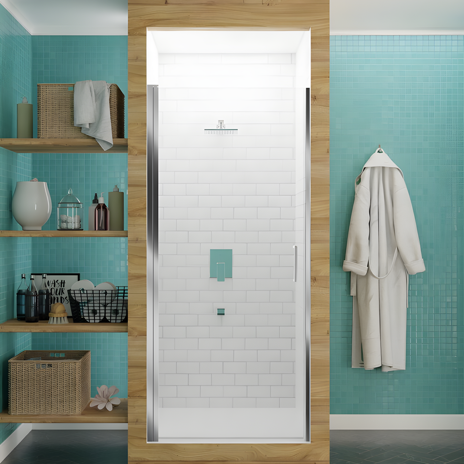 Lancer 72" x 24" Polished Chrome Semi-Frameless Shower Door