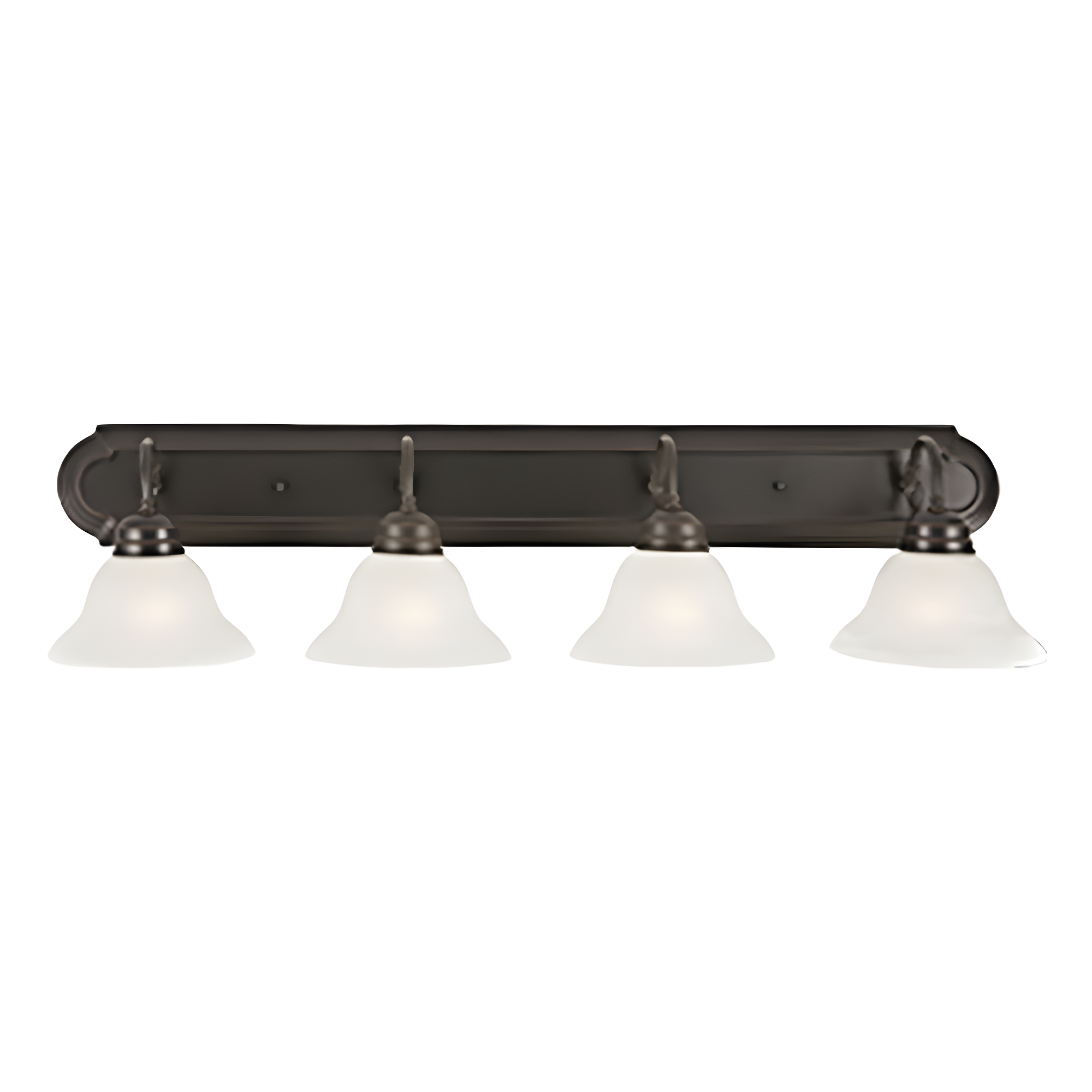 Millbridge 36" Bronze Vanity Light with Frosted Glass Shades