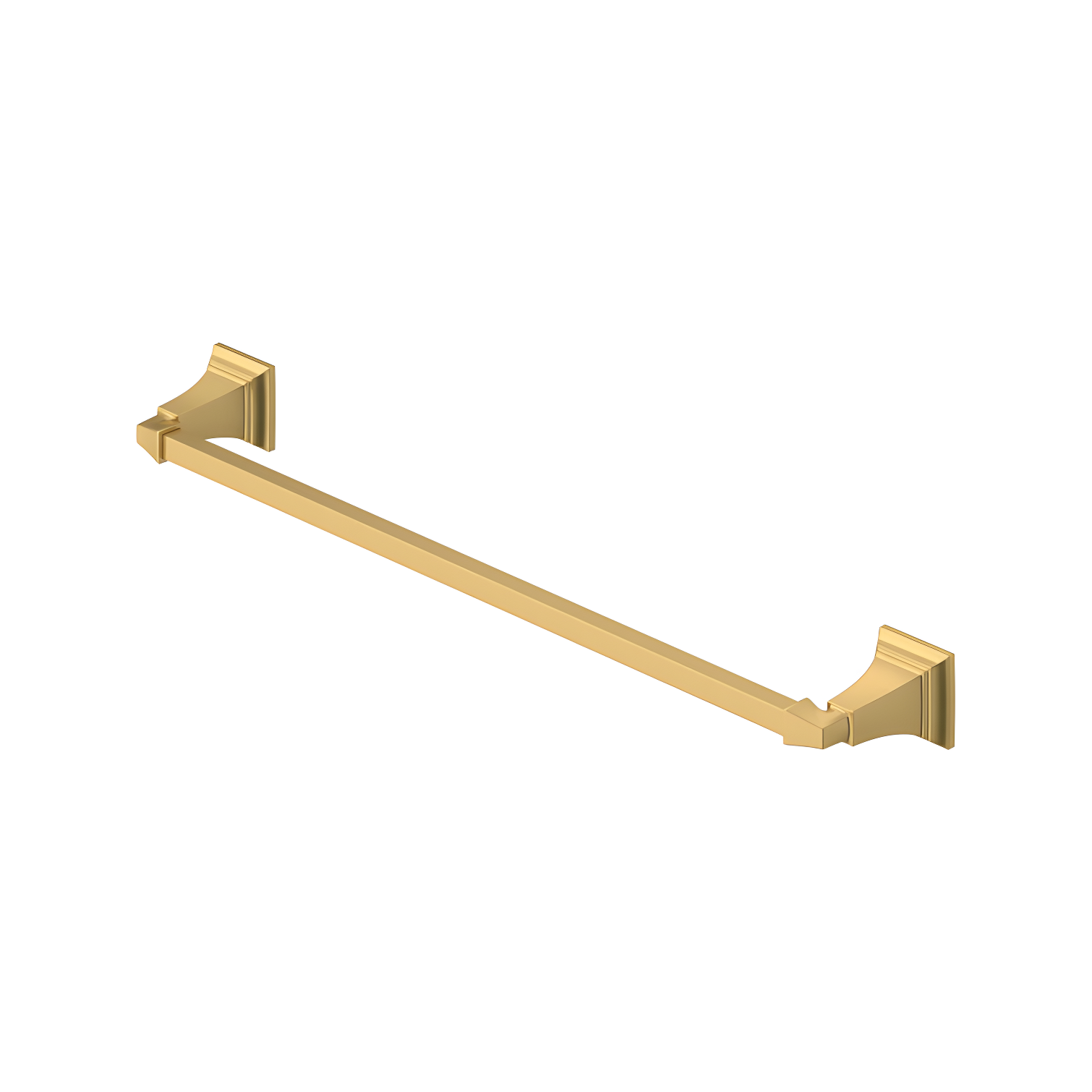 24" Gold Wall Mounted Towel Bar with Architectural Design