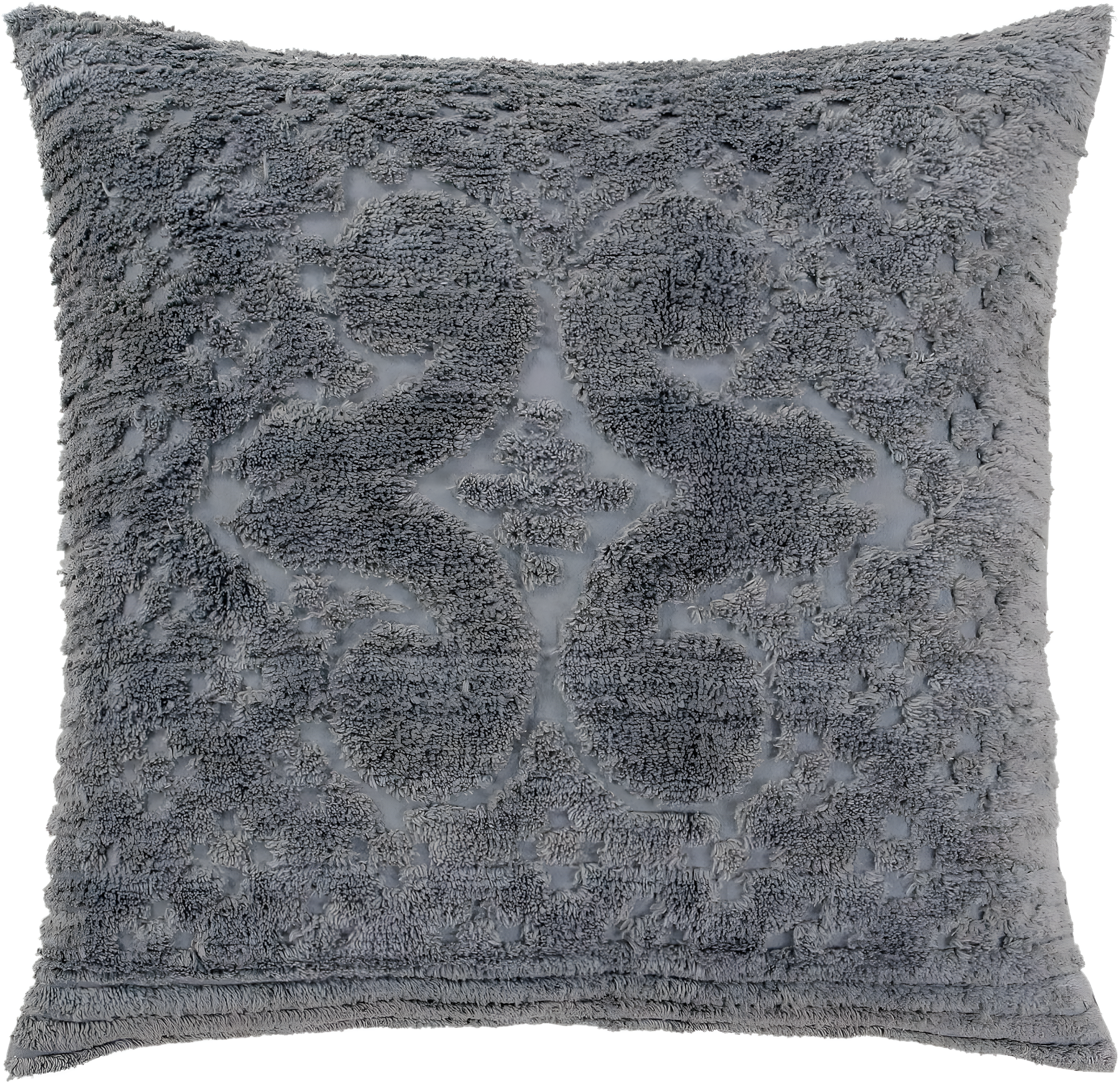 Gray Cotton Chenille Tufted Standard/Queen Sham