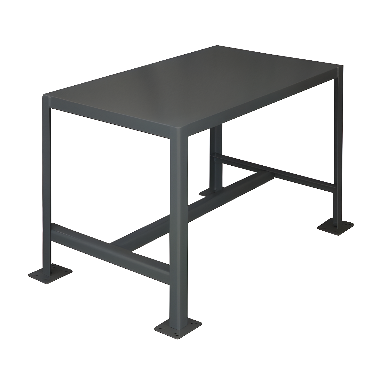 48'' Gray Powder Coated Steel Workbench with Iron Frame