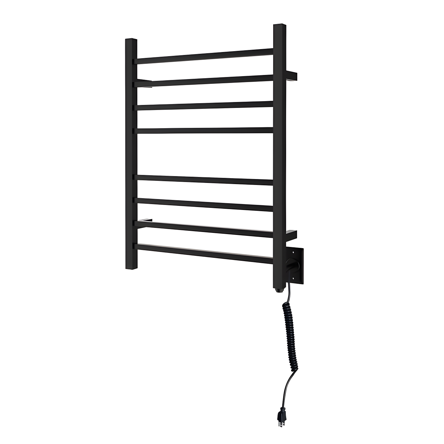 Matte Black Wall Mounted 8-Bar Electric Towel Warmer