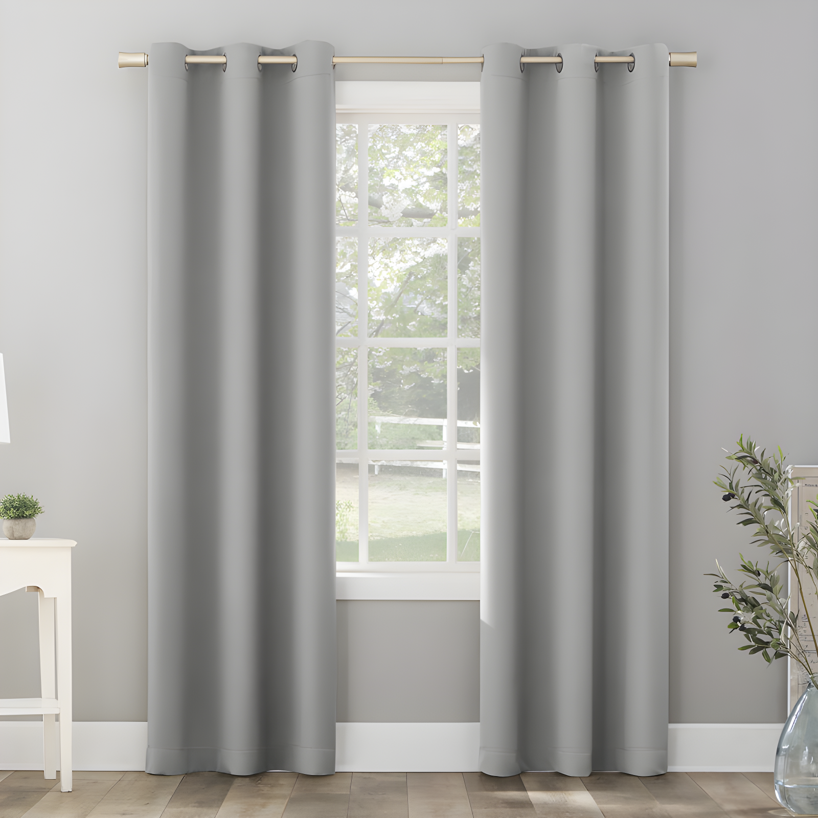 Silver Gray Blackout Grommet Curtain Panel, 52" x 108"