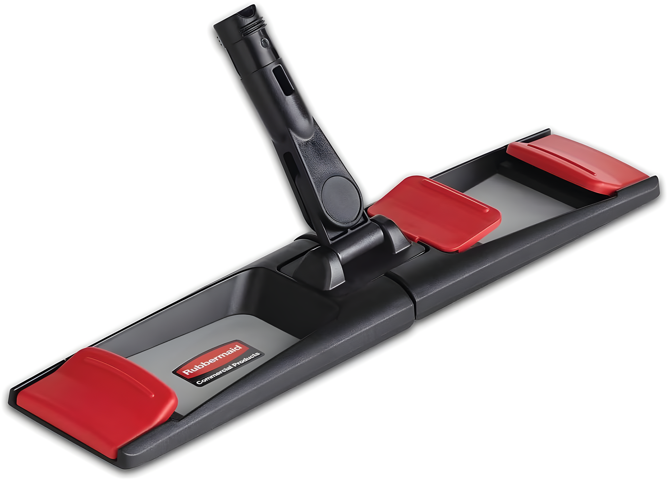 Black and Red 18" Adaptable Flat Mop Frame with Clips