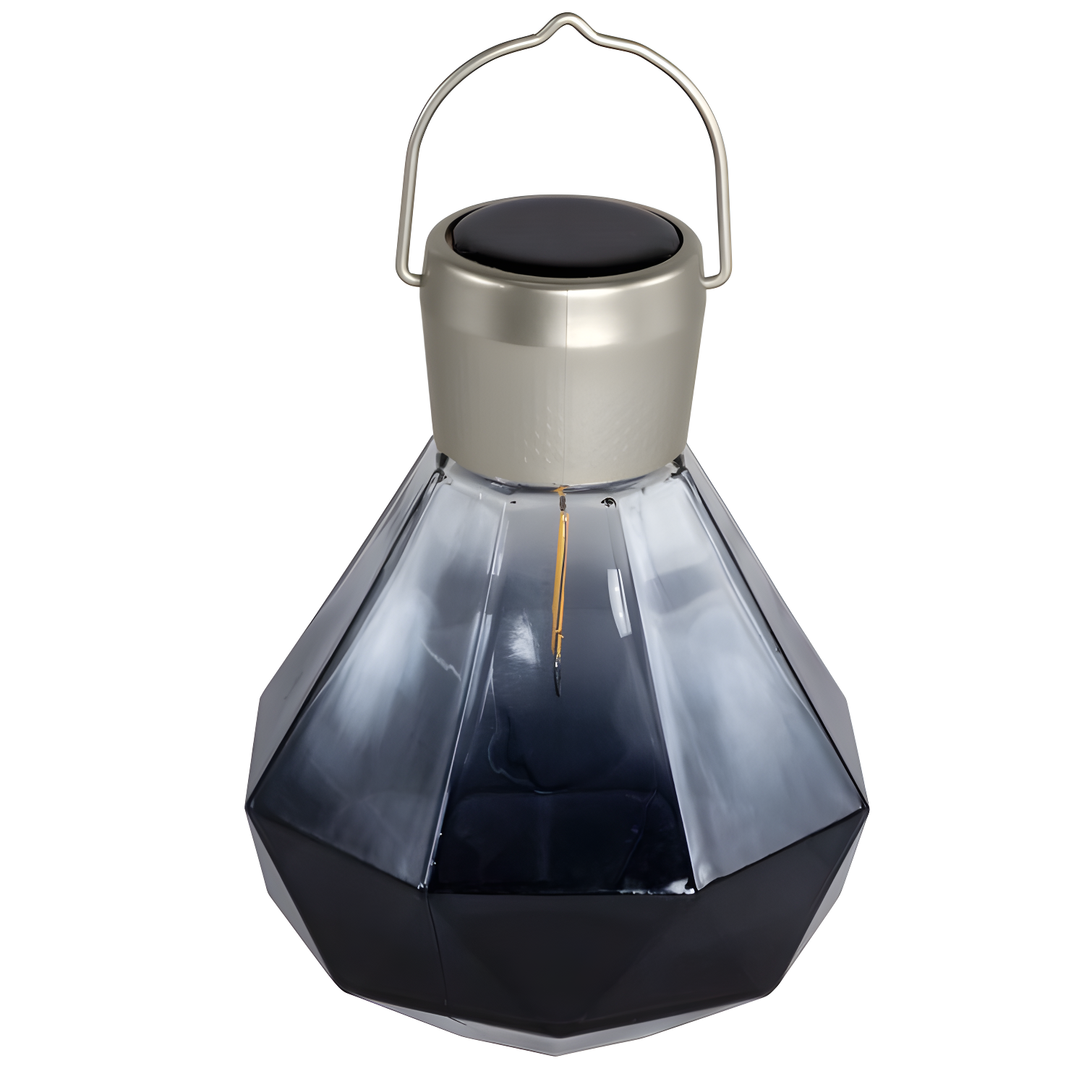 Solar Gem 7'' Smoke Glass Edison-Style LED Outdoor Lantern