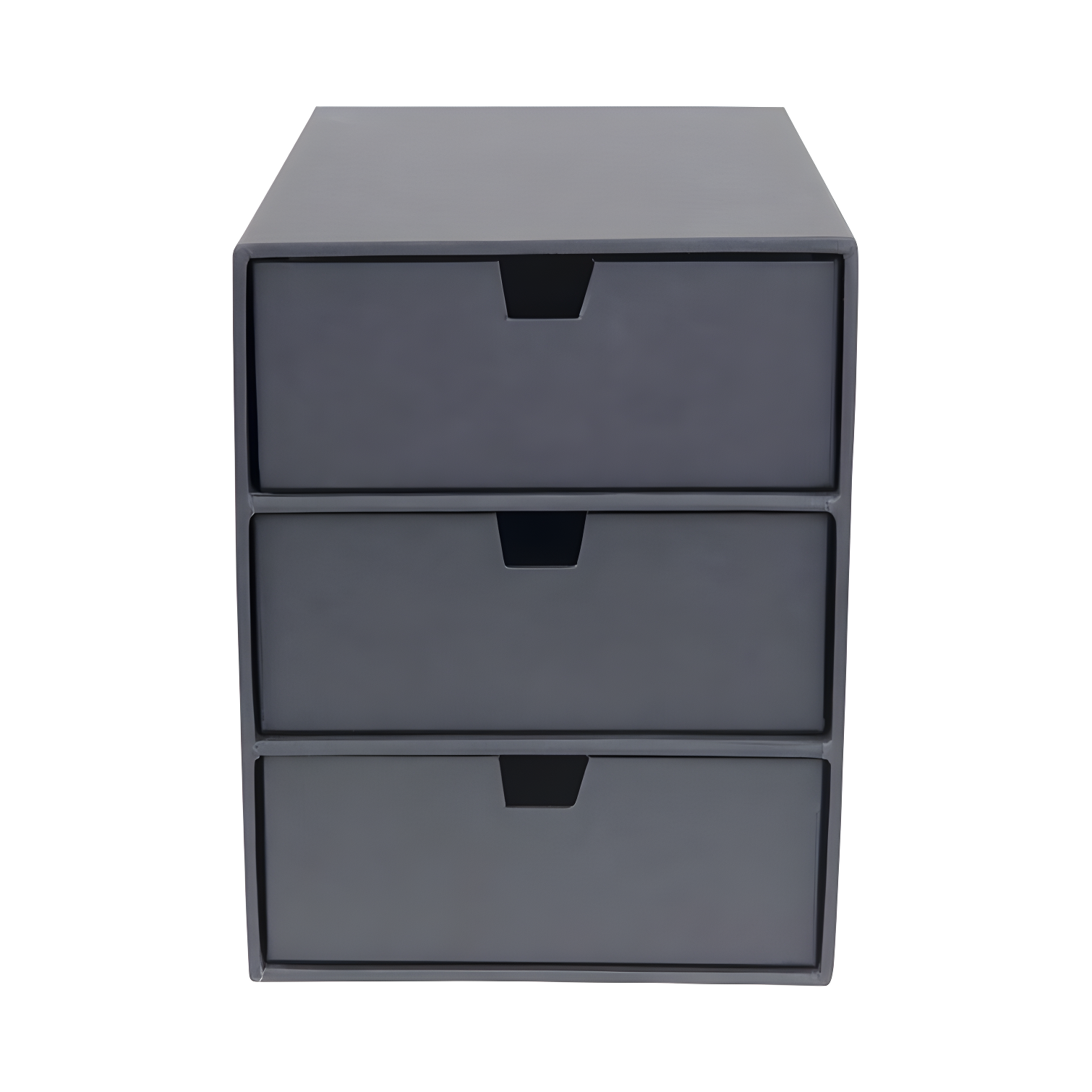 Ingrid Dark Grey Stackable 3-Drawer Fiberboard Desk Organizer