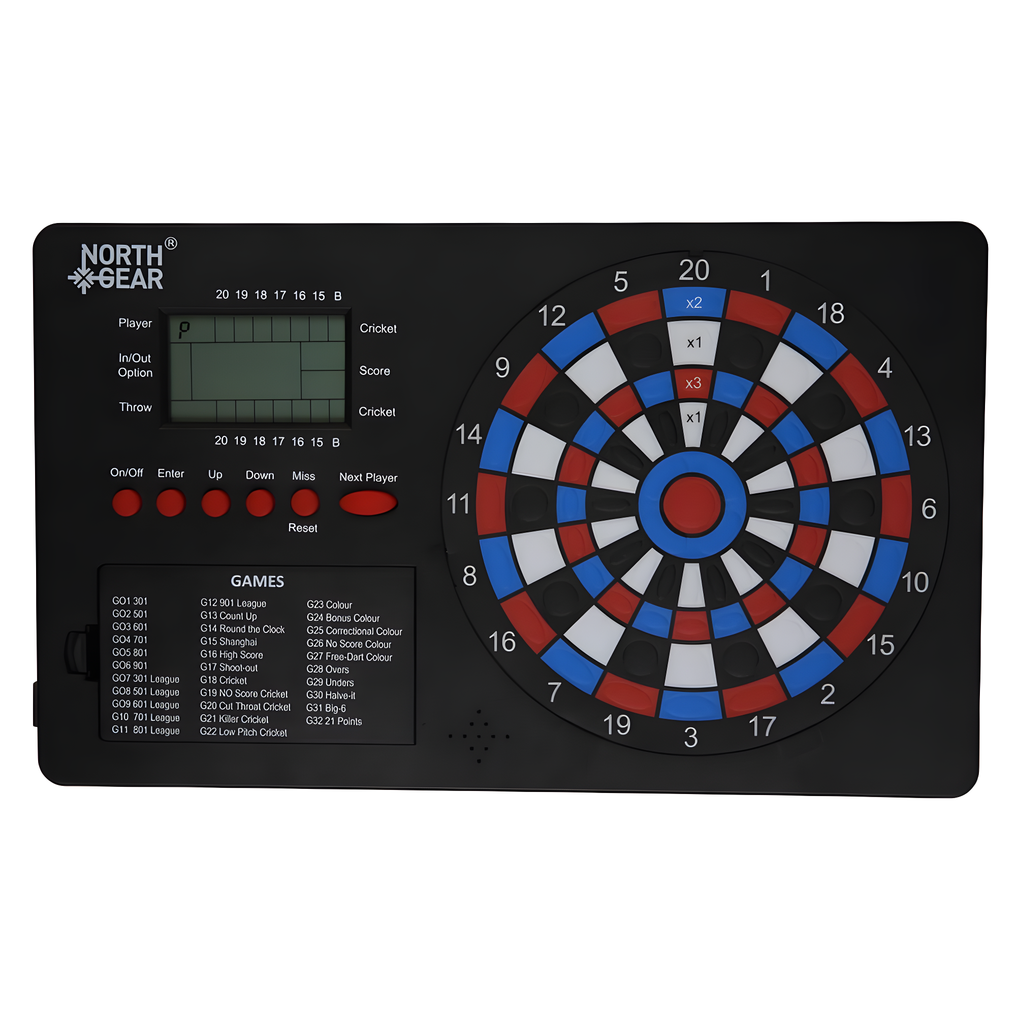 Black Electronic Dart Scorer with LCD Display and Voice Prompts