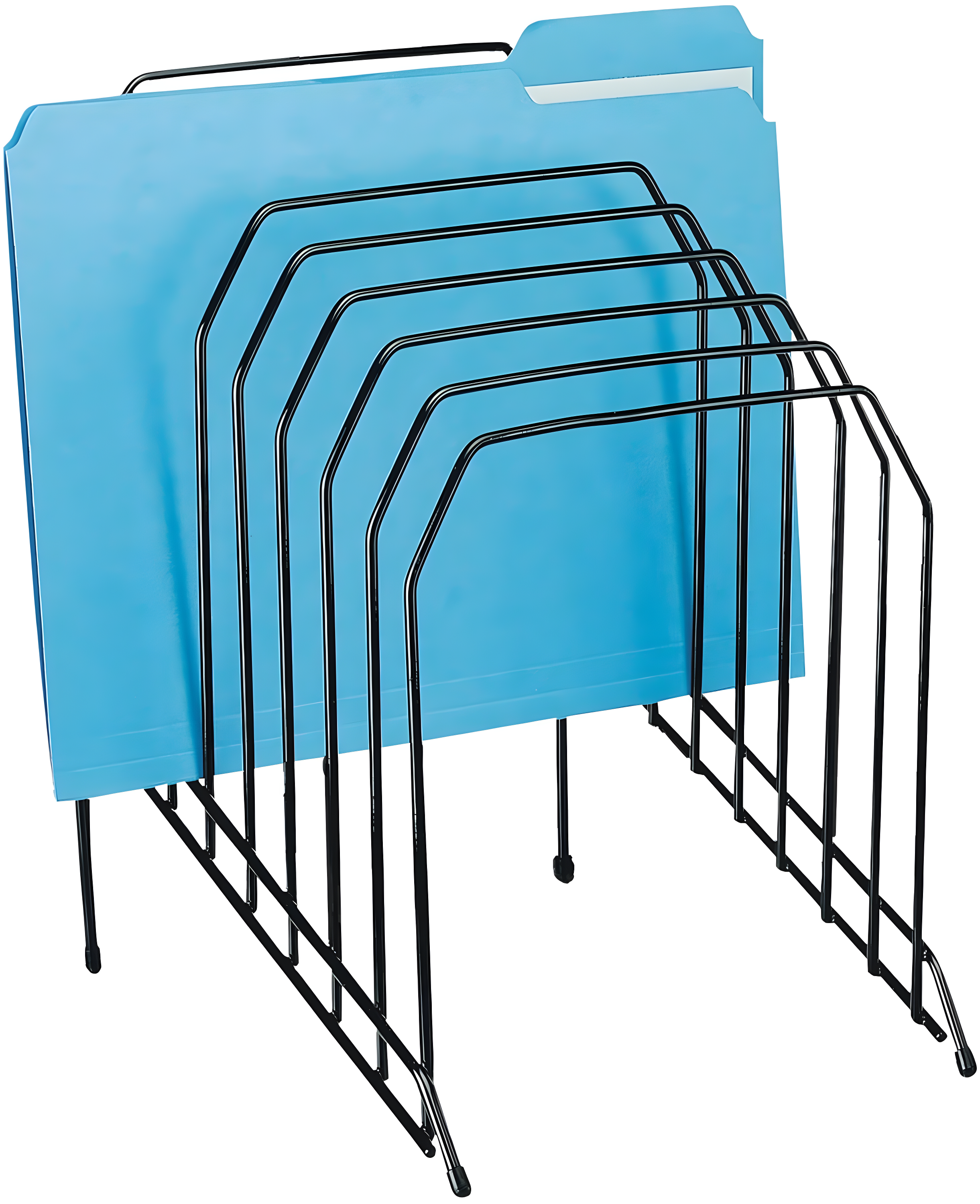 Black Wire Incline File Organizer with 8 Steps