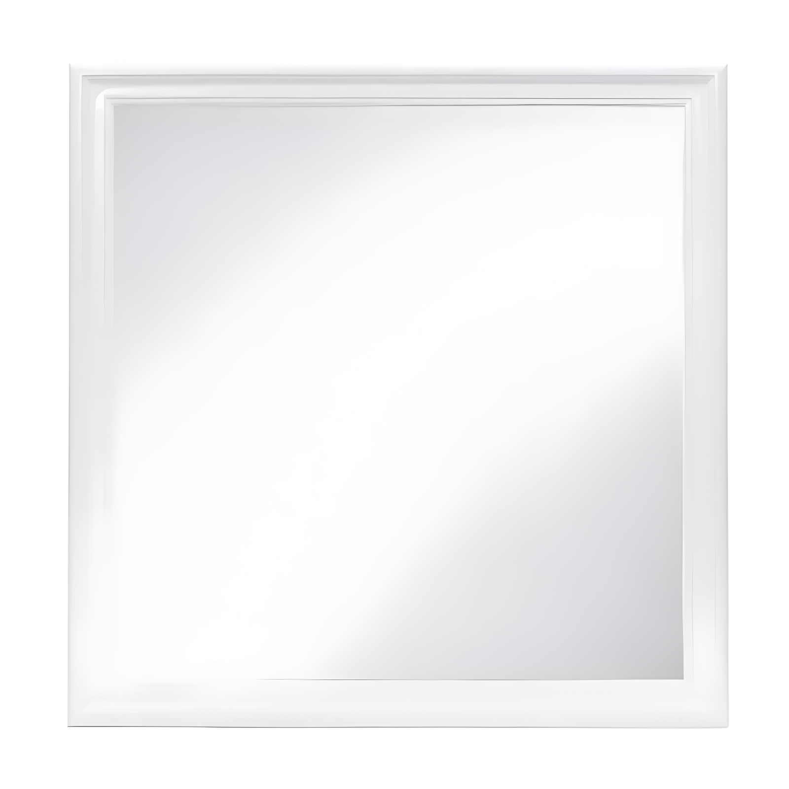 White Wood Frame Square Dresser Mirror