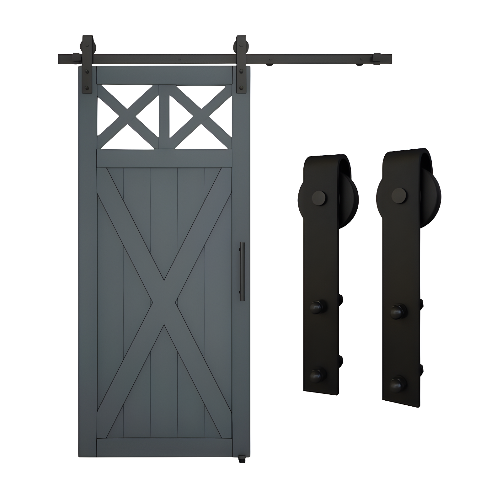 Matte Black 72-Inch Sliding Barn Door Hardware Kit