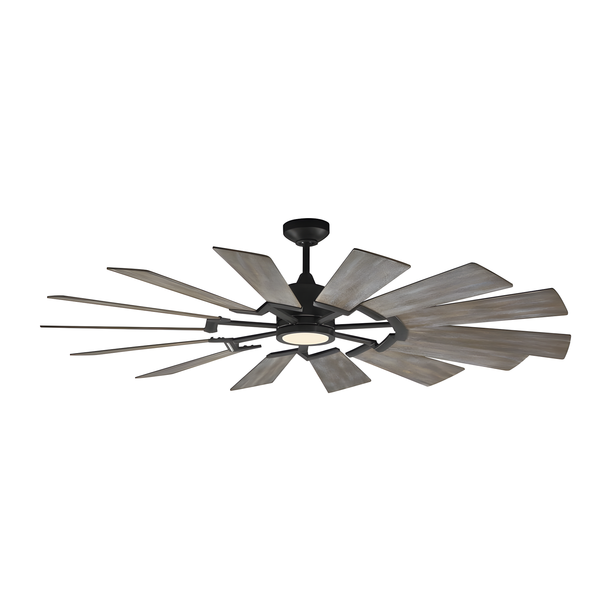 Aged Pewter 62" Prairie Ceiling Fan with Light Grey Weathered Oak Blades