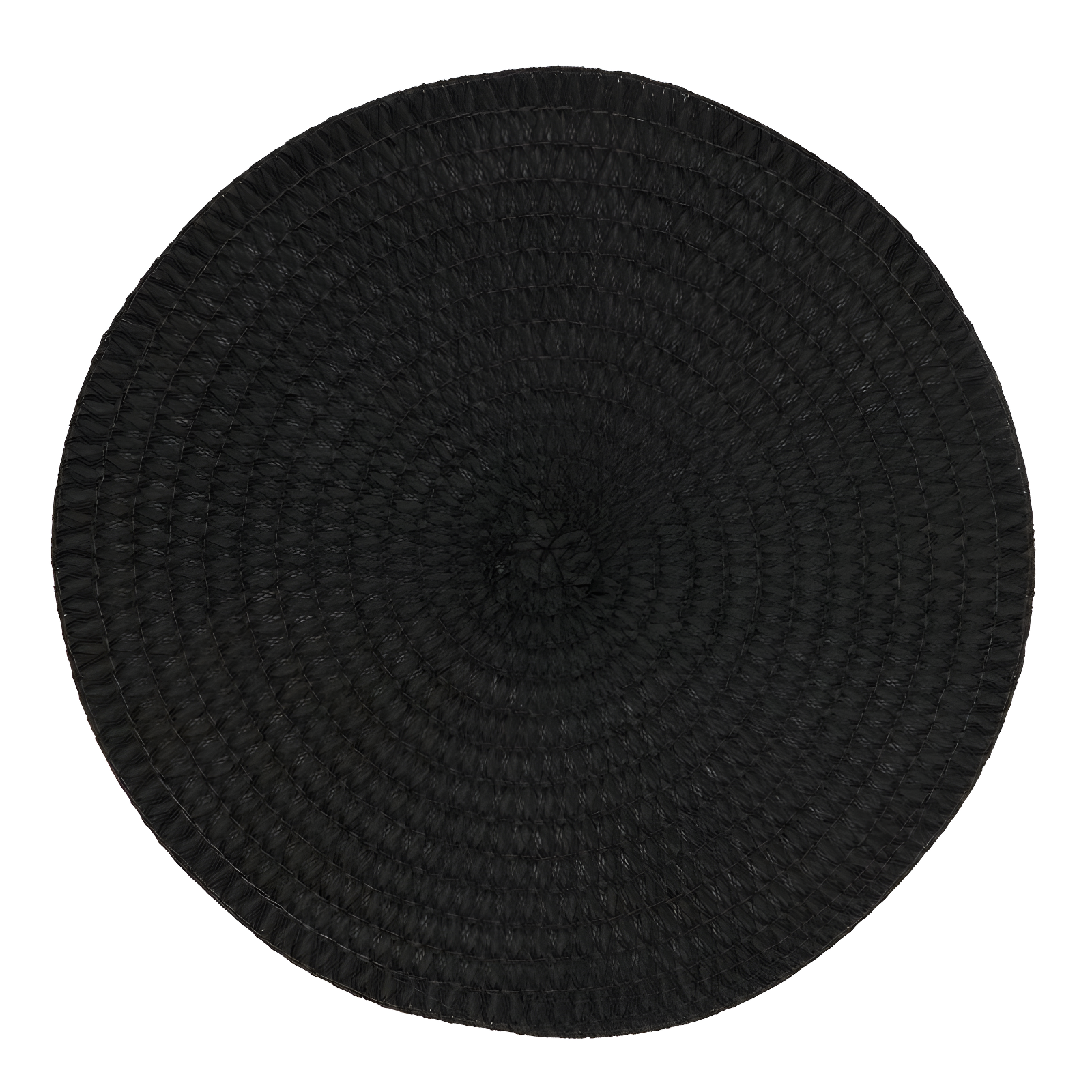 Black Round Woven Fabric Placemats Set of 4