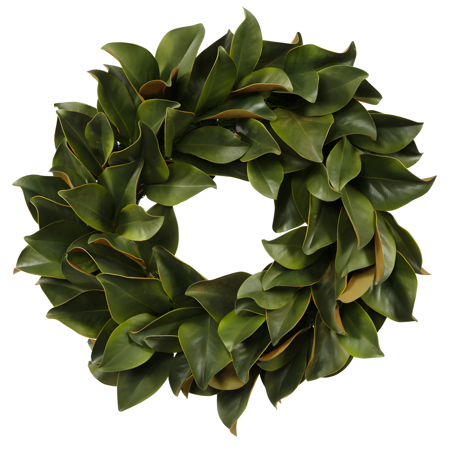 24'' Green Faux Magnolia Leaf Outdoor Wreath