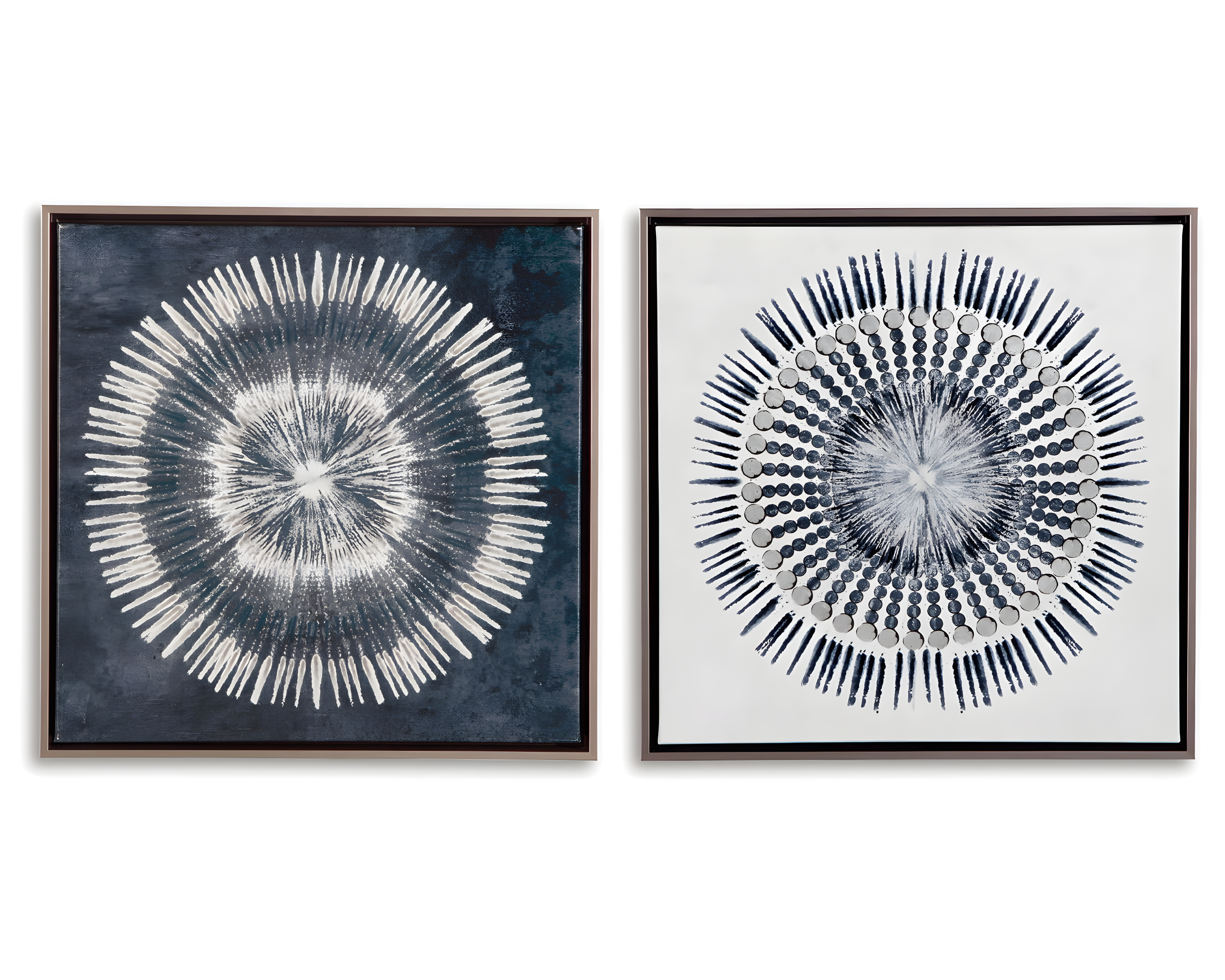 Monterey Blue and White Abstract Canvas Wall Art Set