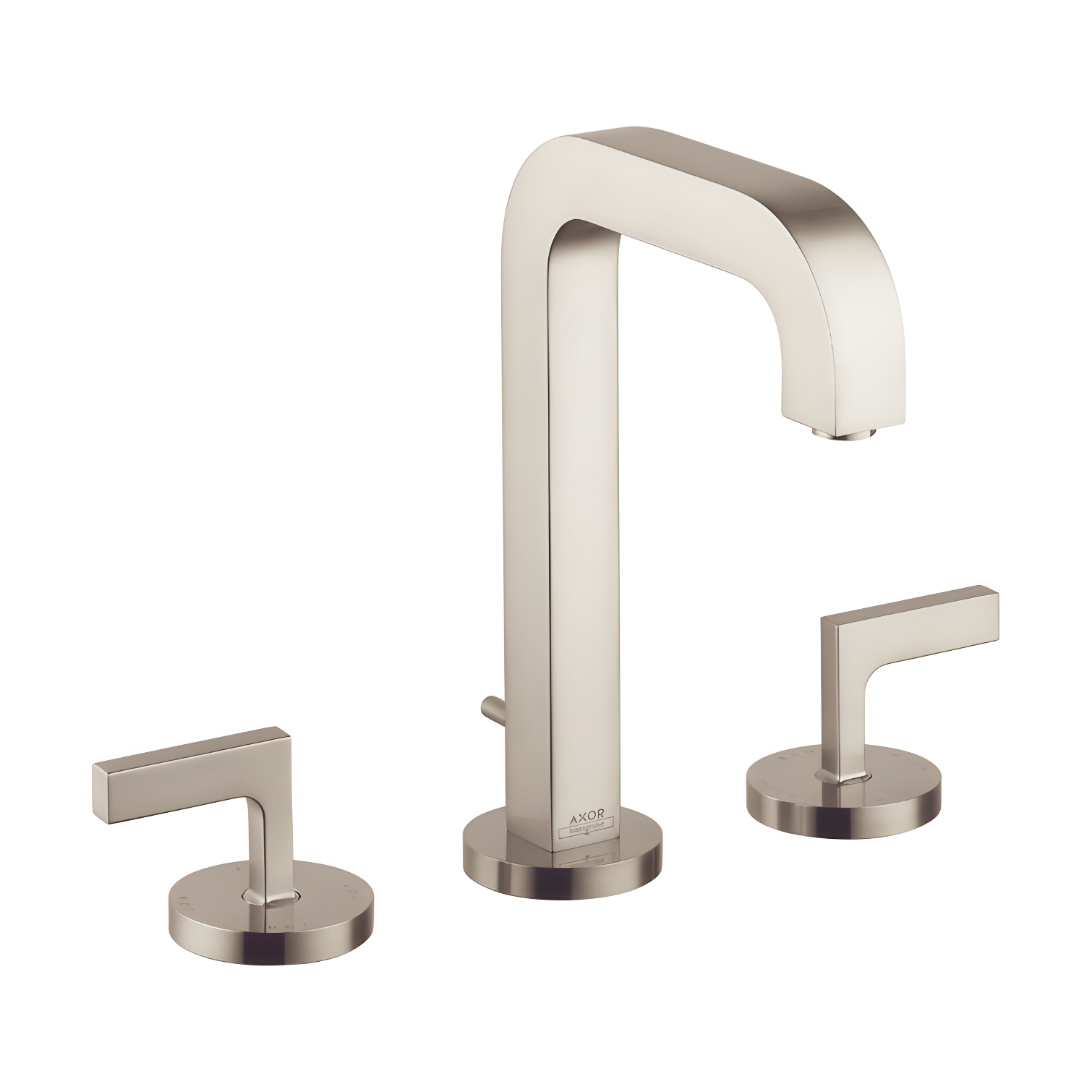 Brushed Nickel Modern Widespread Bathroom Faucet with Drain Assembly