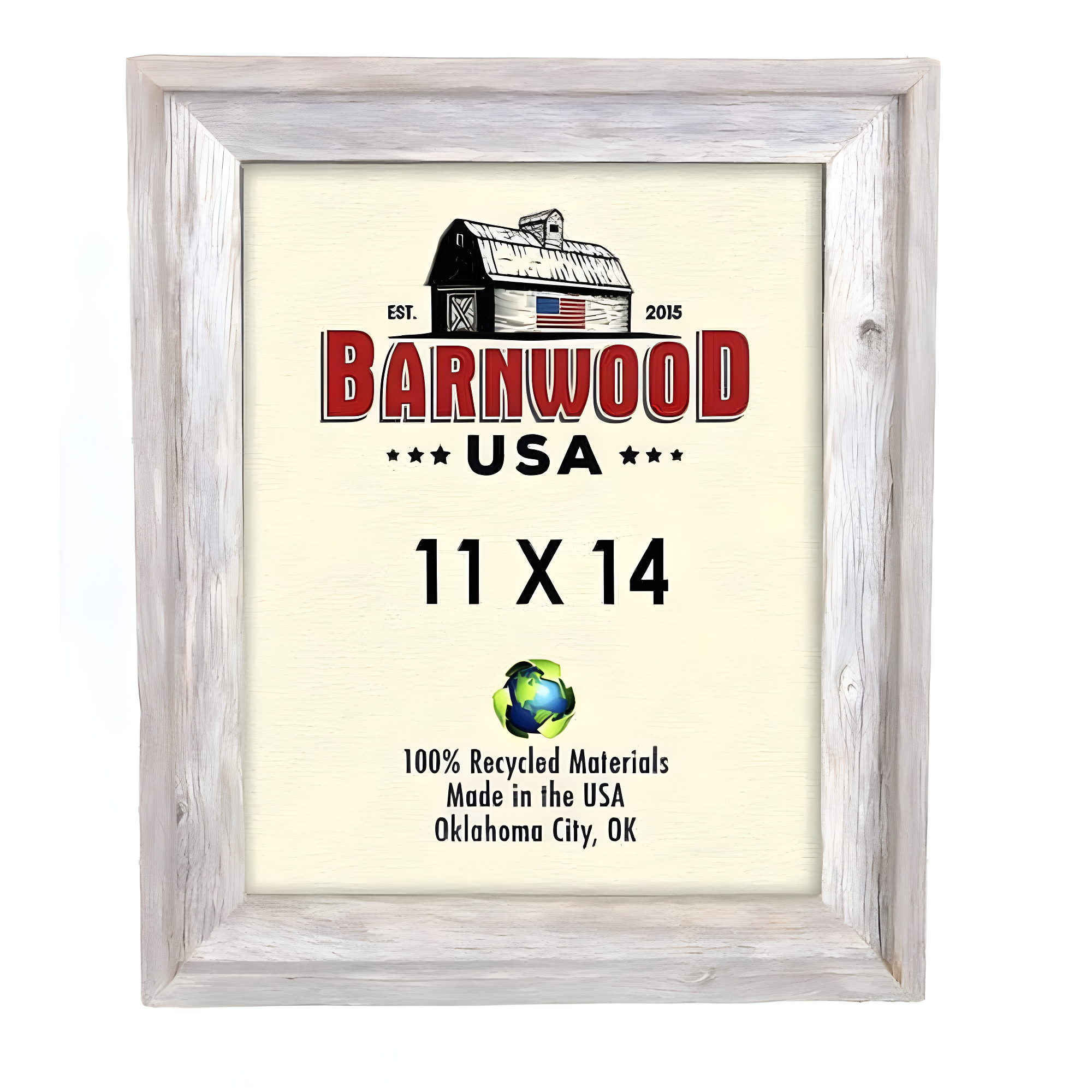 Rustic 11x14 Reclaimed Wood Picture Frame with Natural Finish