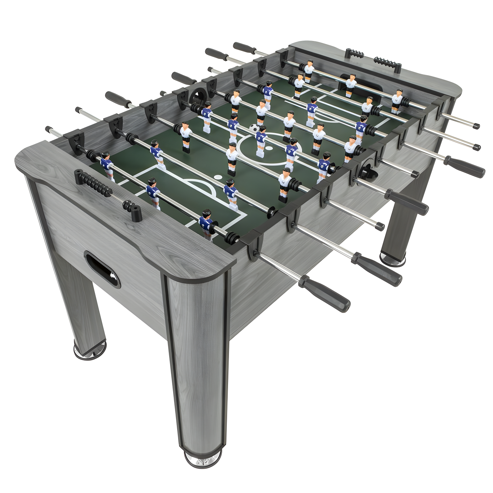 Gray Wood 56" Foosball Table with Chrome Steel Rods