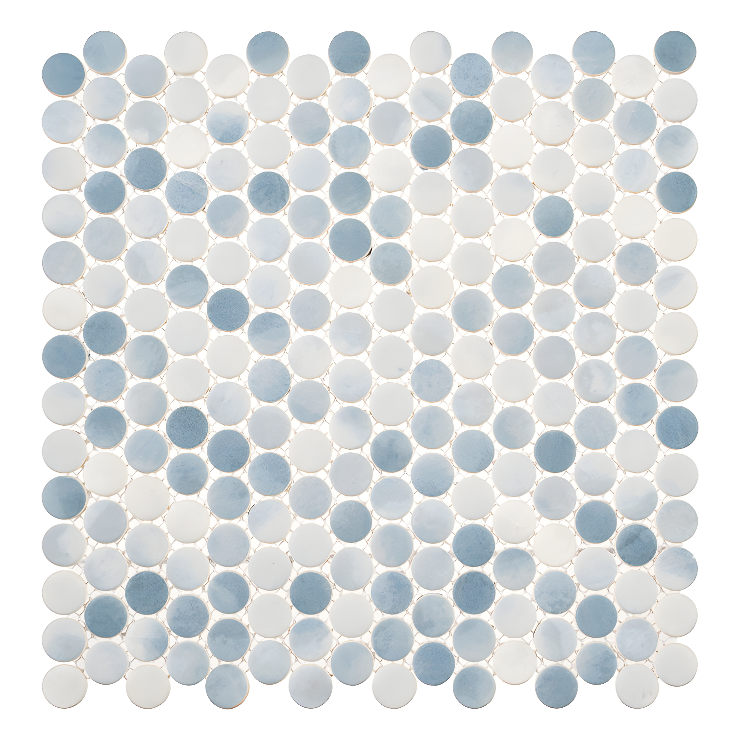 Pixie 12" Blue and White Glass Mosaic Tile Sheet