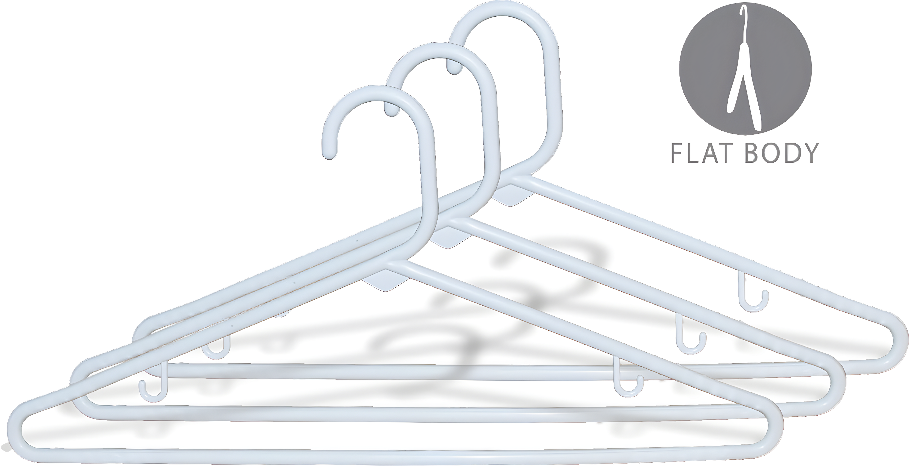 White Plastic Tubular Suit Hangers, 36 Pack