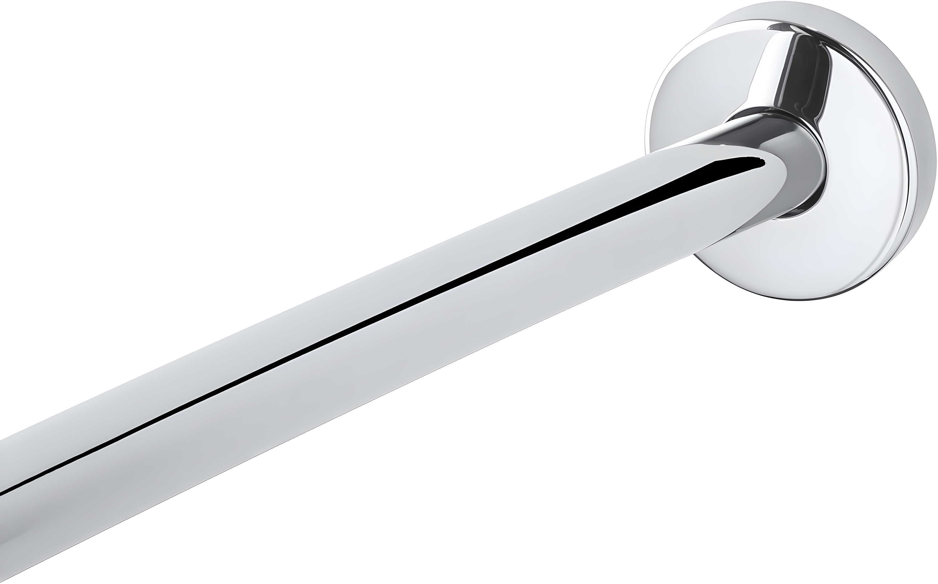 Polished Stainless Steel Curved Wall Mounted Shower Rod