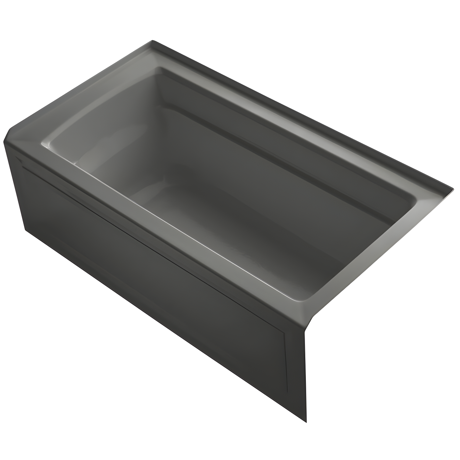 Thunder Grey Acrylic Alcove Soaking Bathtub with Comfort Depth