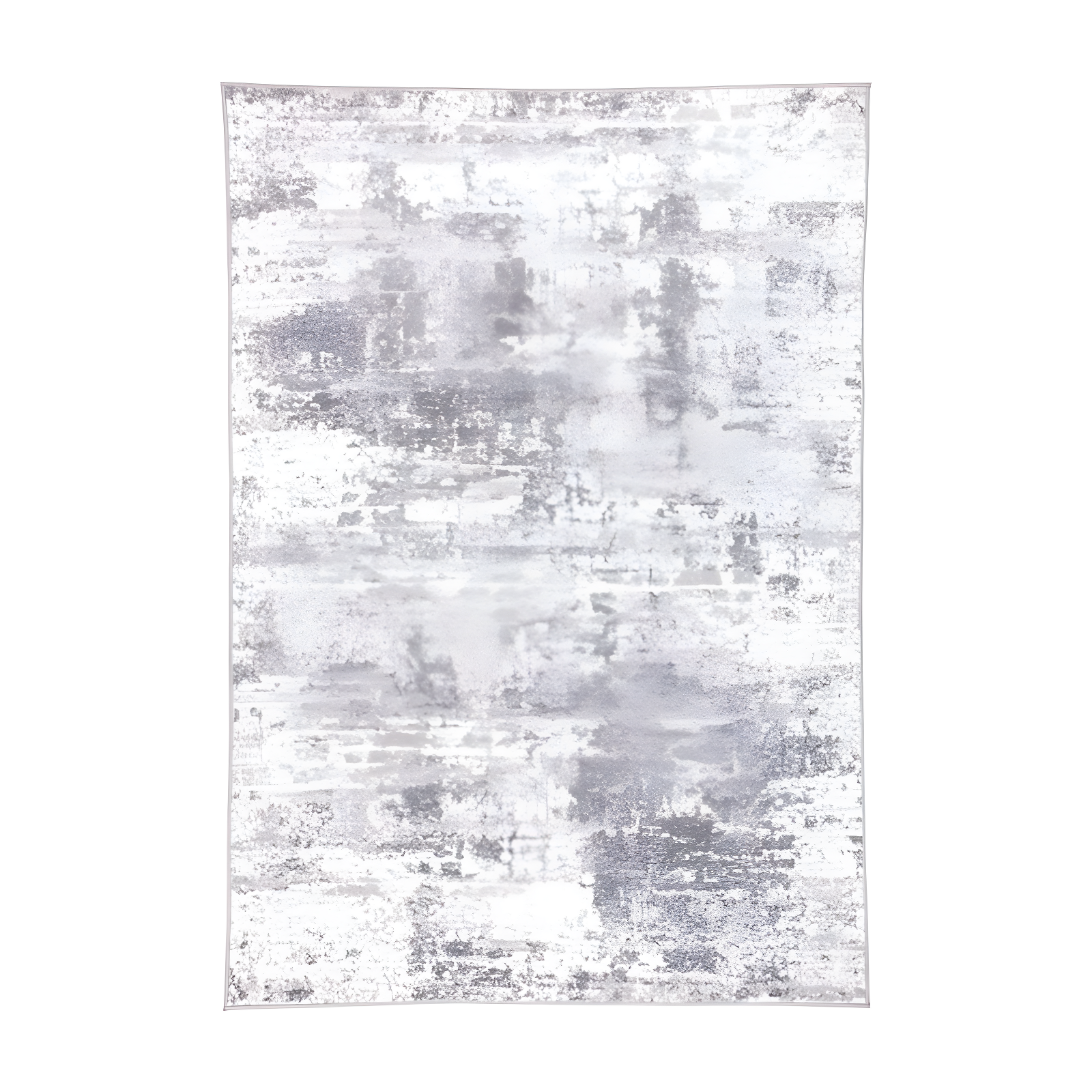 Reversible Distressed Abstract Gray 5' x 7' Synthetic Area Rug