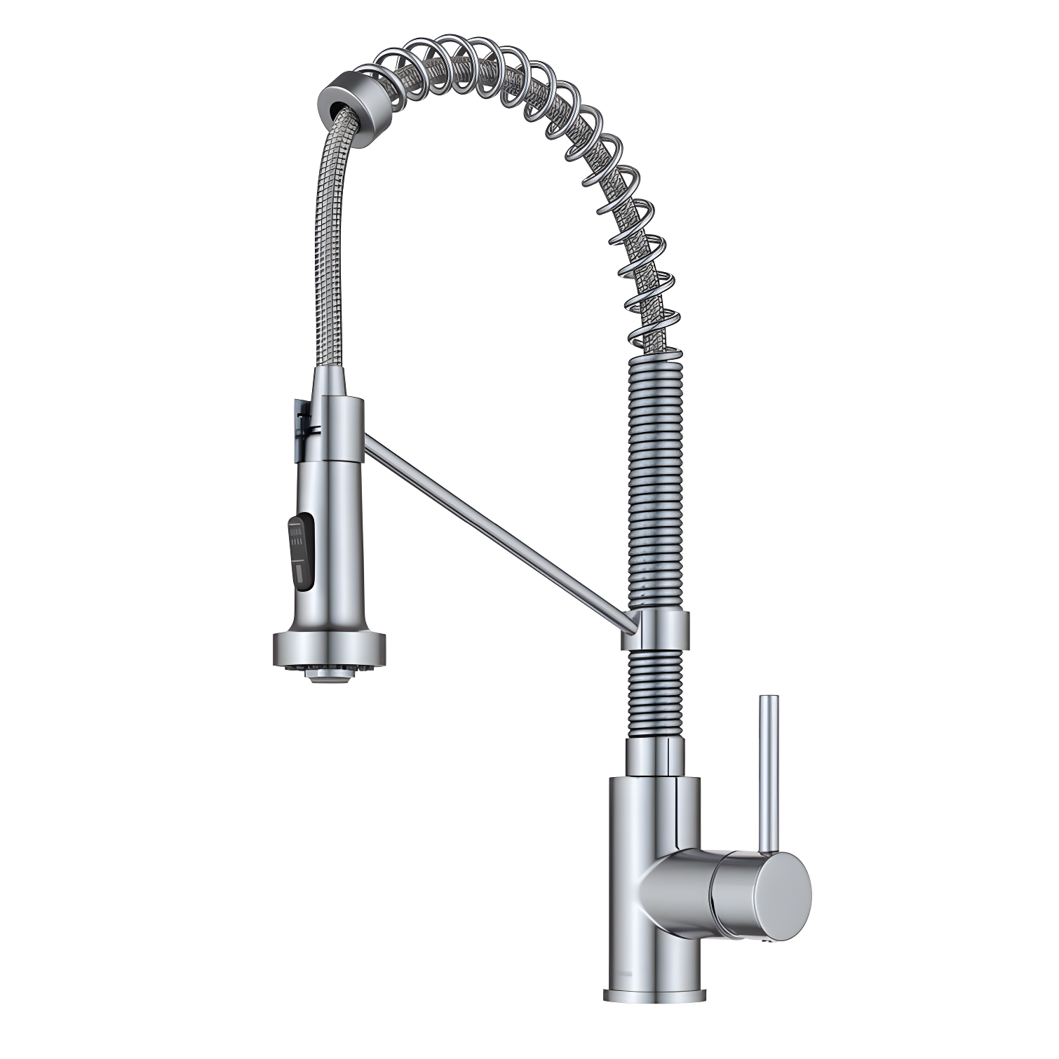 Chrome Commercial Style Pull-Down Kitchen Faucet with Pull-out Spray