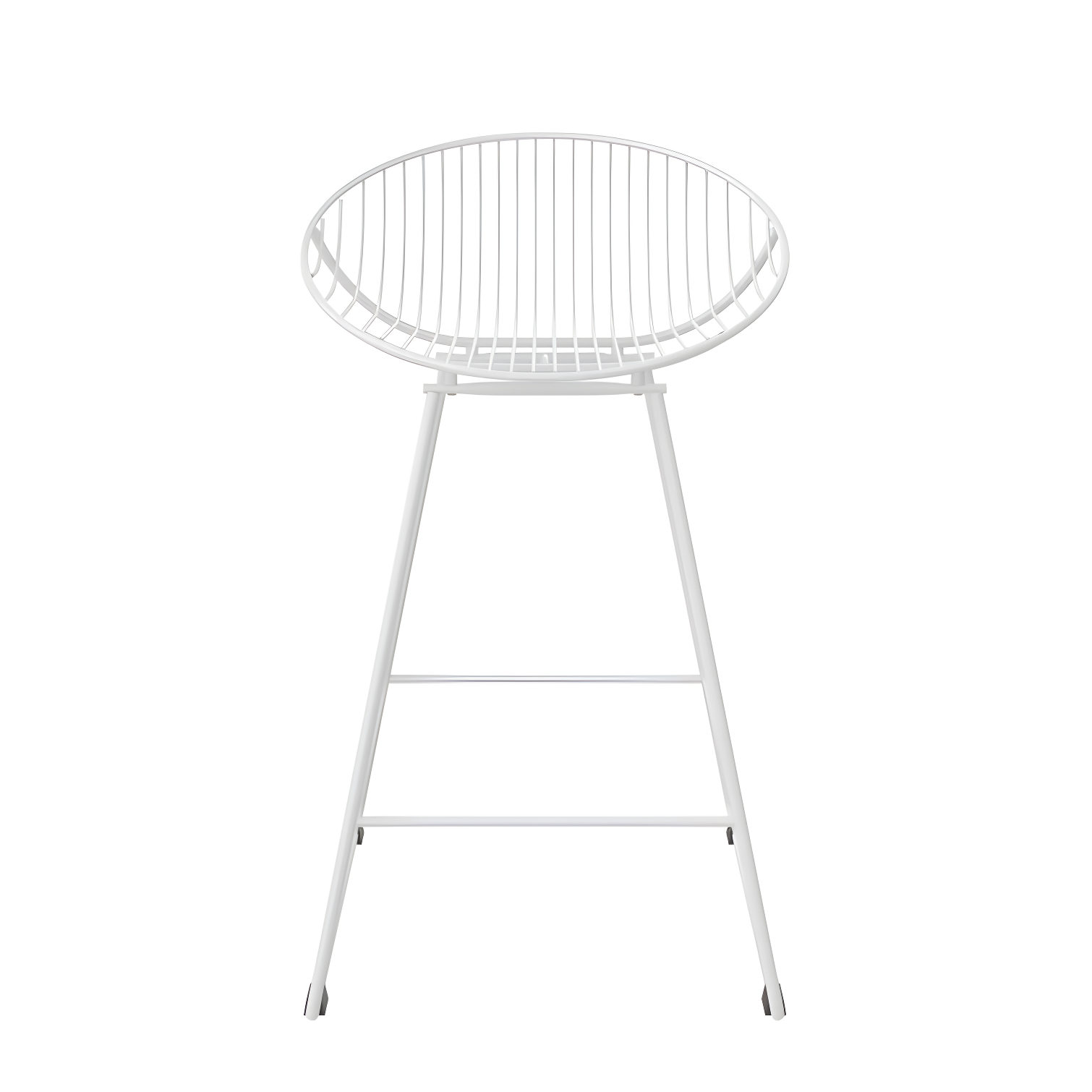 Ellis 25" White Solid Steel Modern Counter Bar Stool