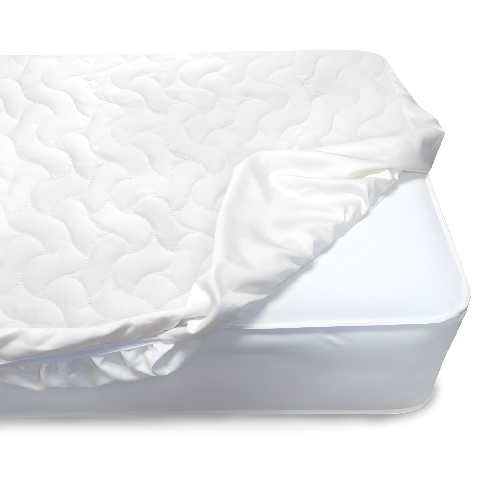 White Quilted Waterproof Crib Mattress Pad Cover