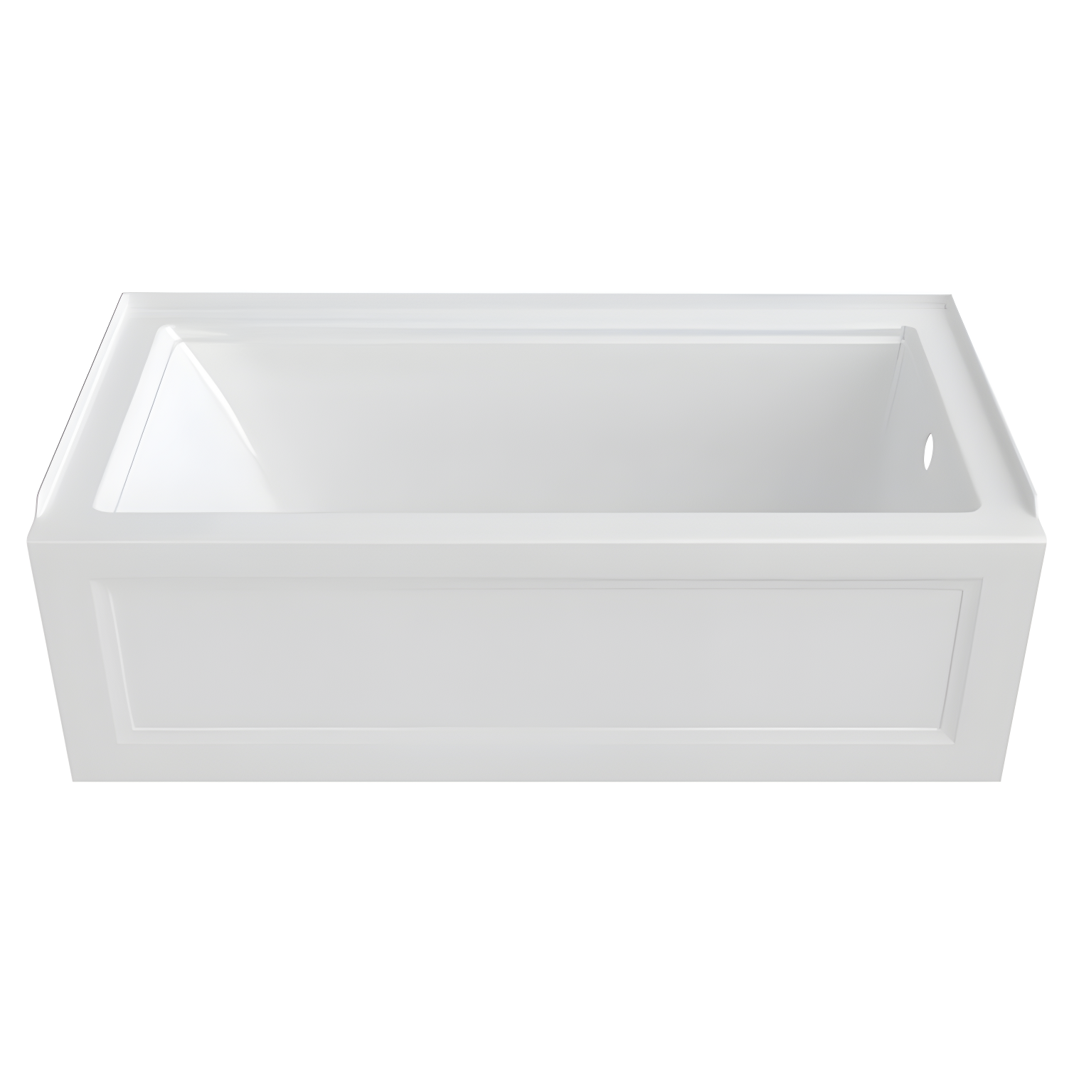 White Acrylic Alcove Bathtub with Built-In Apron