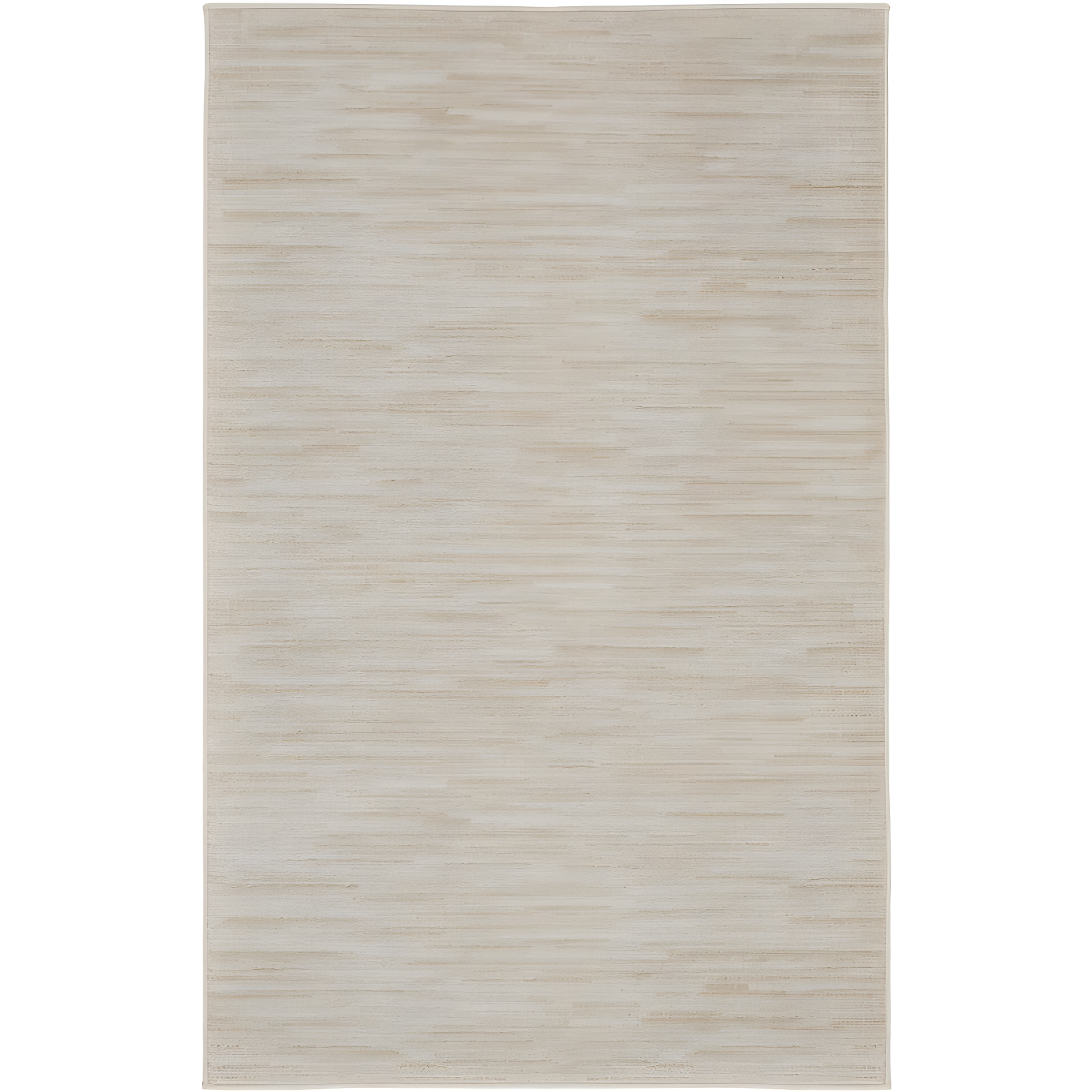 Ivory Beige Solid Synthetic 3' x 5' Easy-Care Outdoor Rug