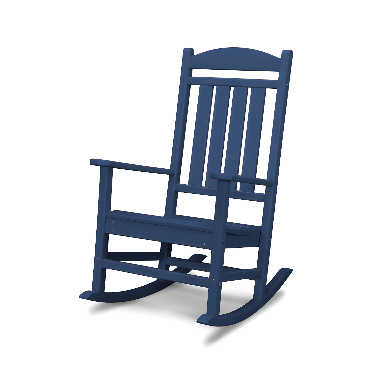 Navy Recycled Plastic Presidential Rocking Chair with Arms