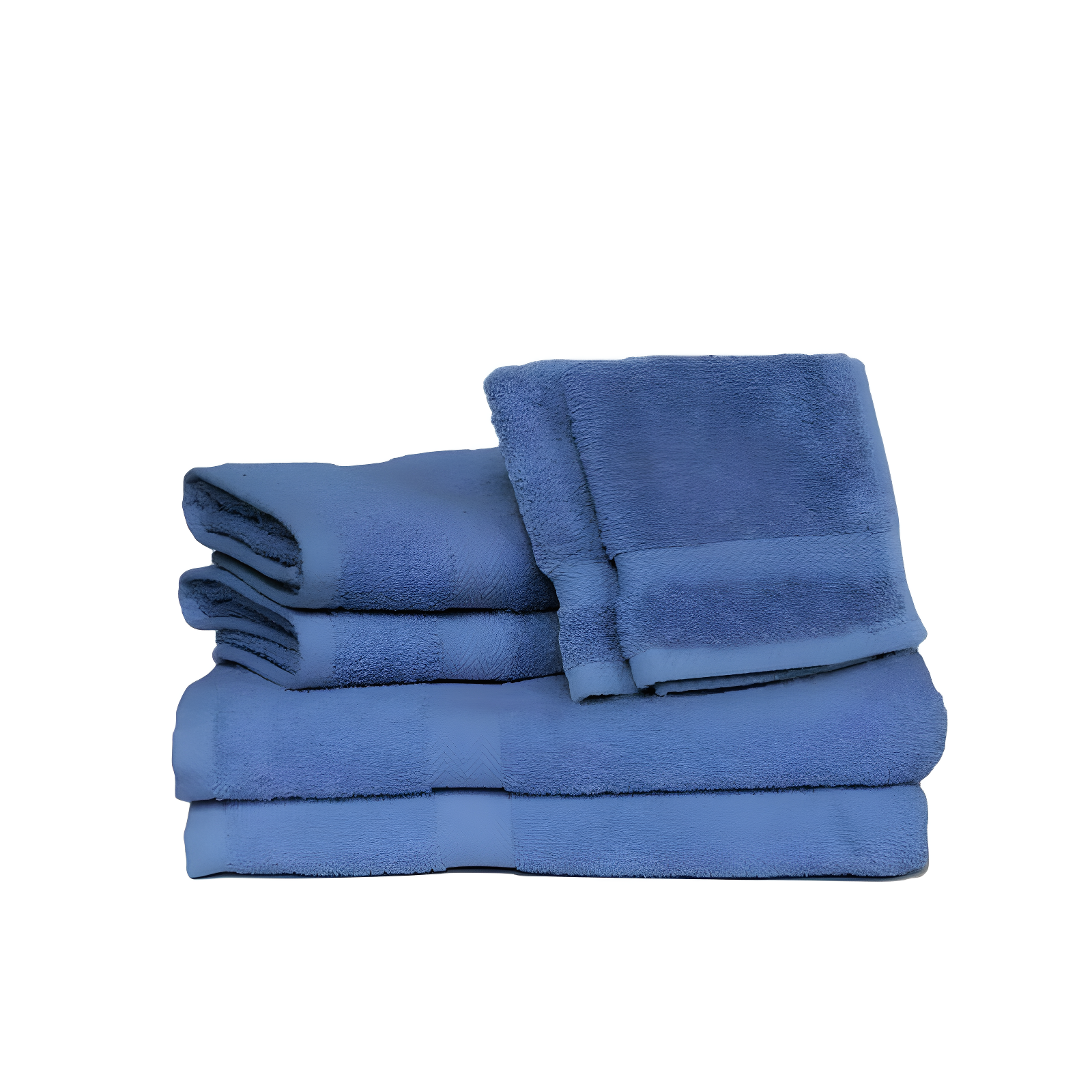 Marine Blue 6-Piece Cotton Terry Bath Towel Set