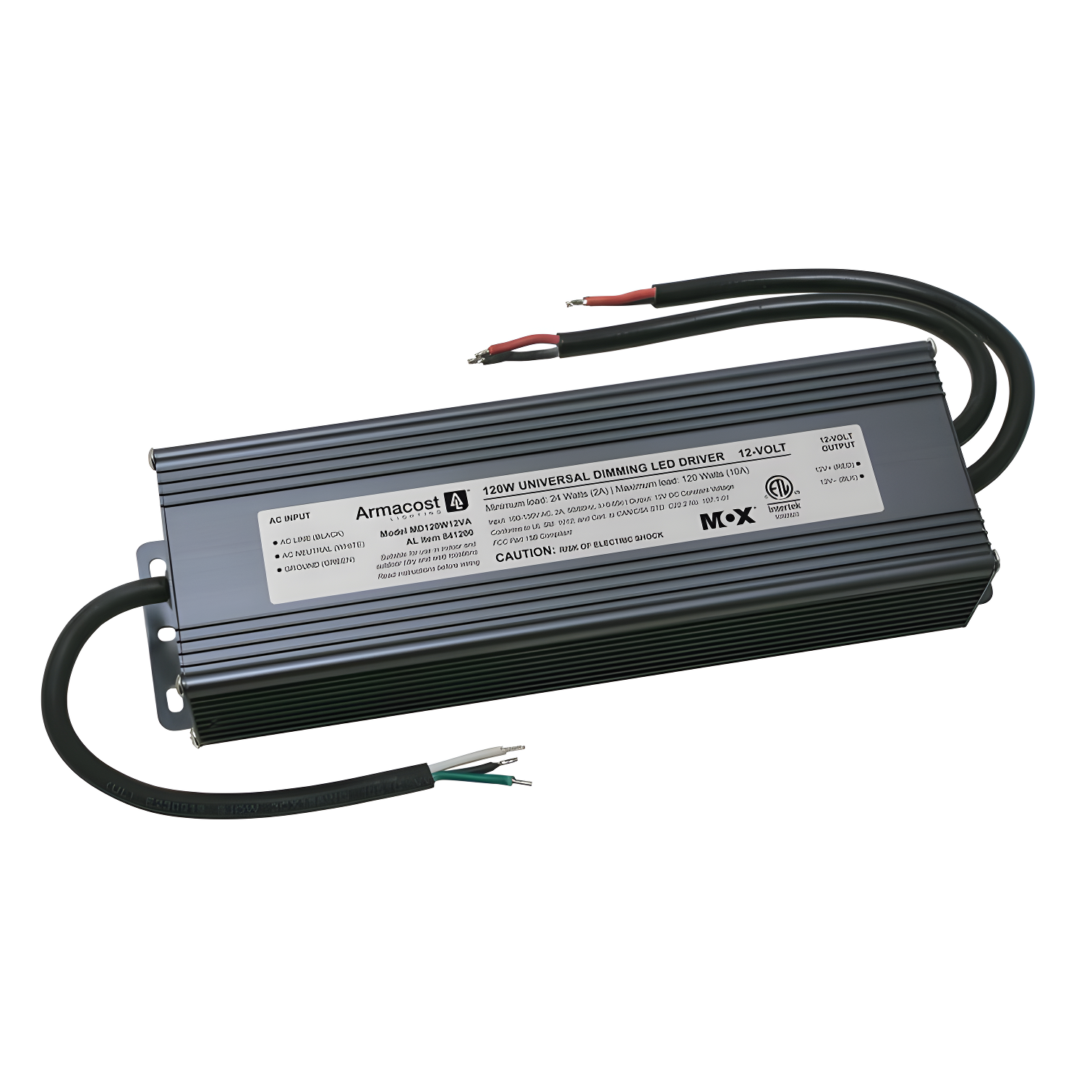 Black 120W 12V Universal Dimming LED Driver Power Supply