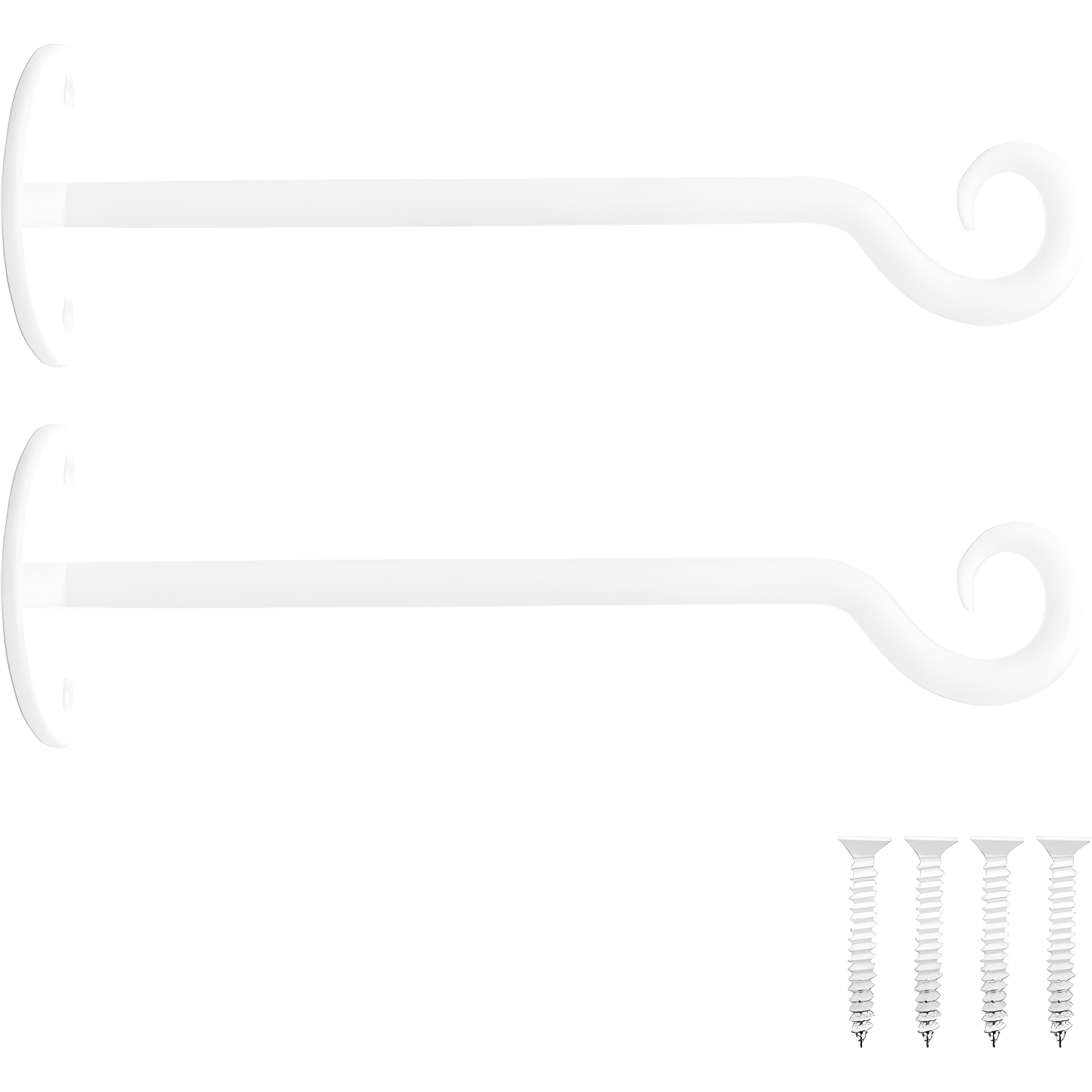 White 7.5 Inch Metal Wall Mount Plant Hook Set