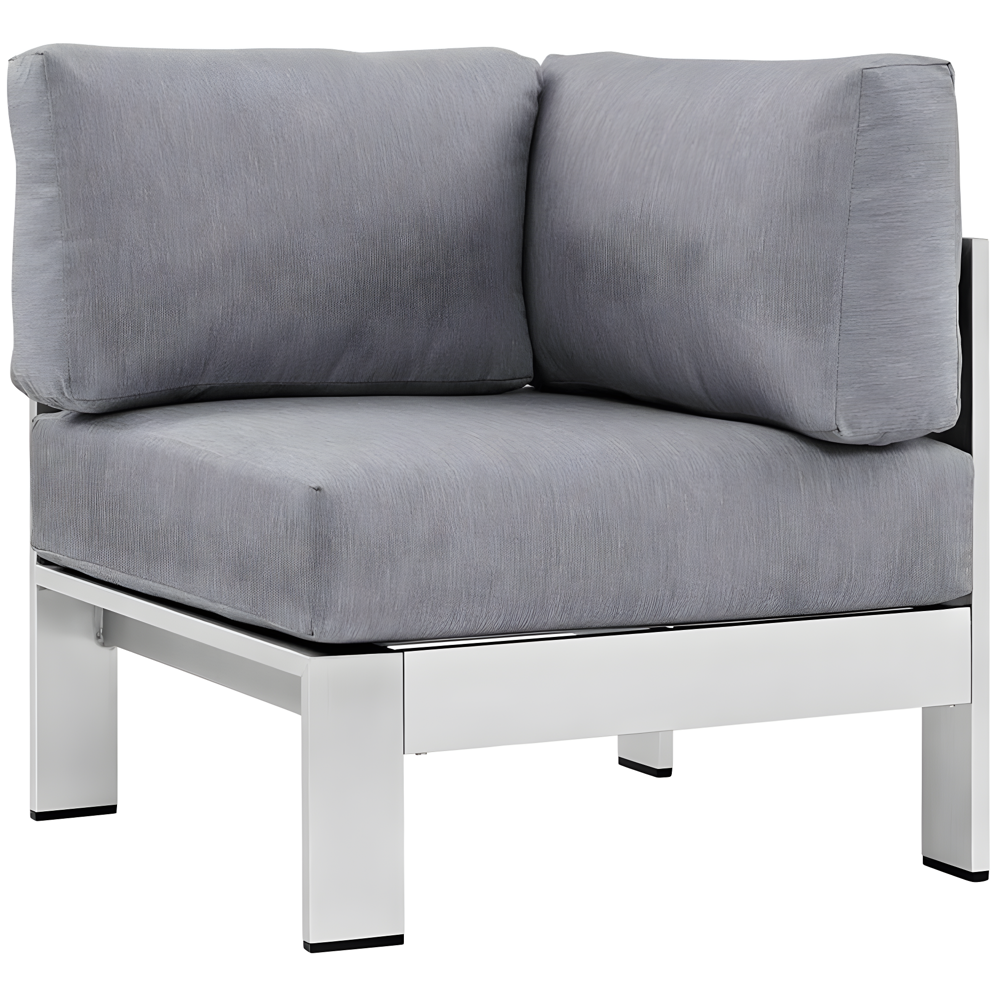 Silver Gray Aluminum Outdoor Corner Sofa with Cushions