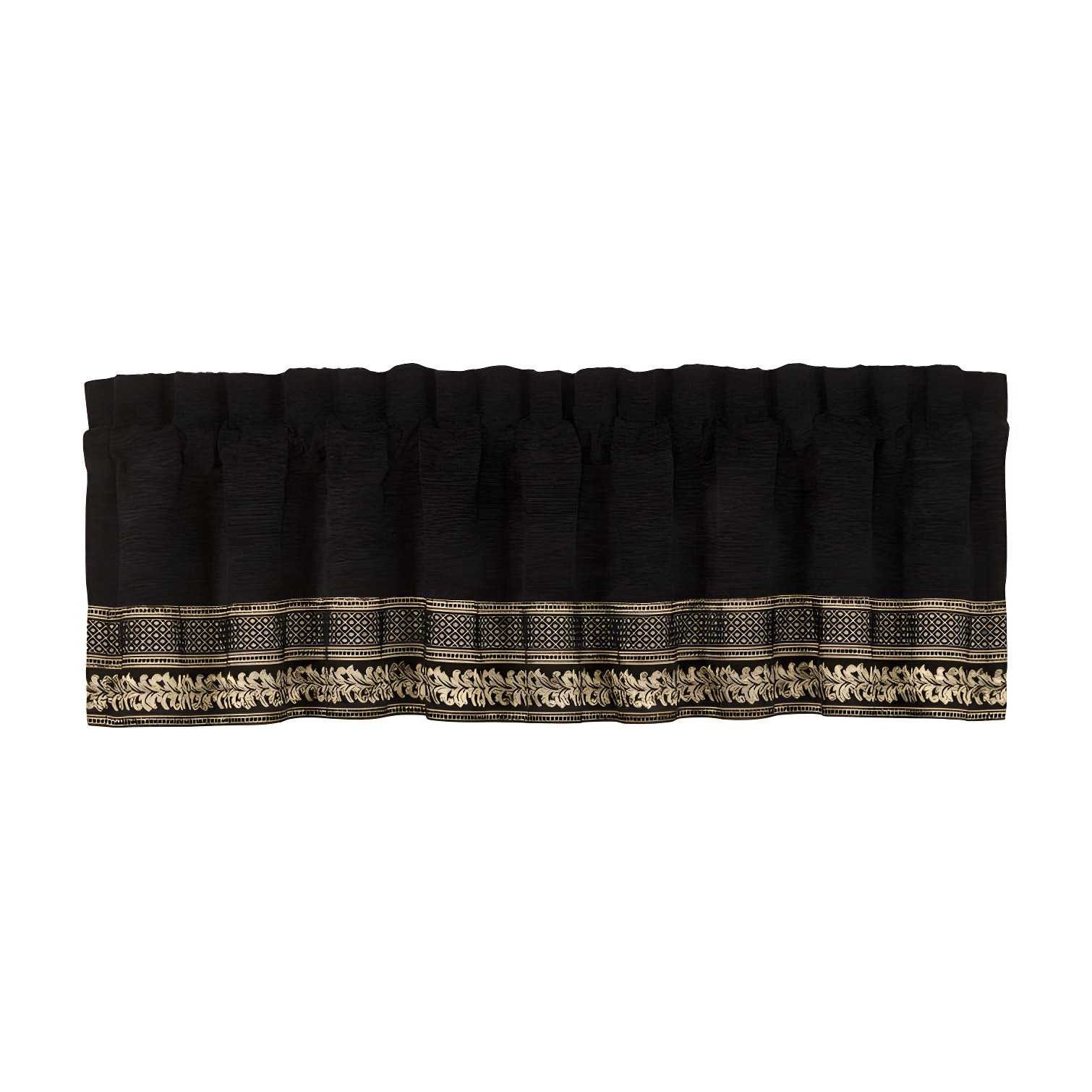 Laurenza Black Chenille Rod Pocket Valance