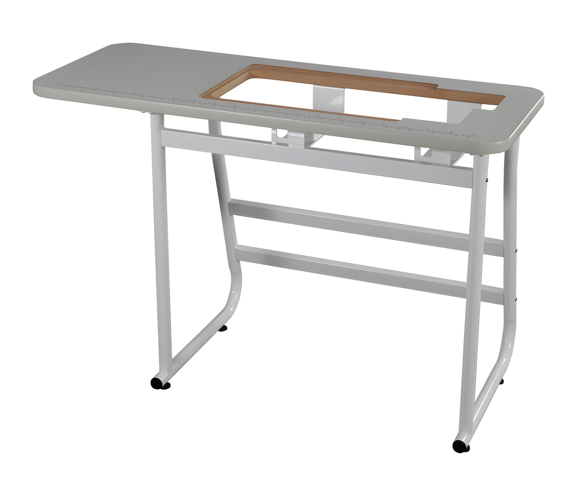 White and Gray Adjustable Sewing Table with Insert