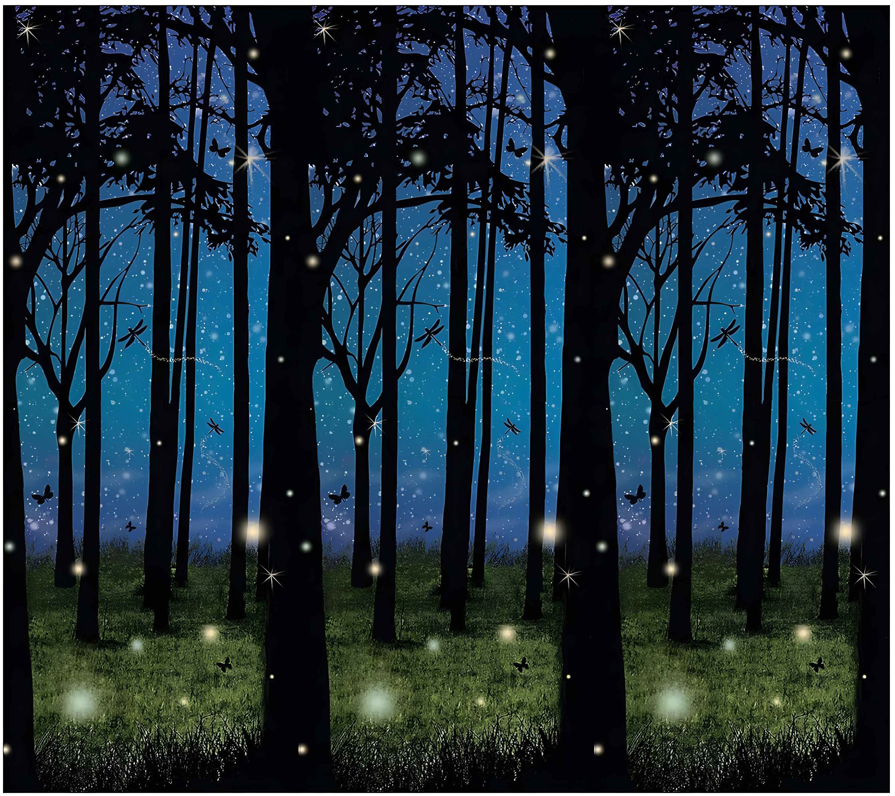 Enchanted Forest 30' Blue and Green Plastic Wall Backdrop