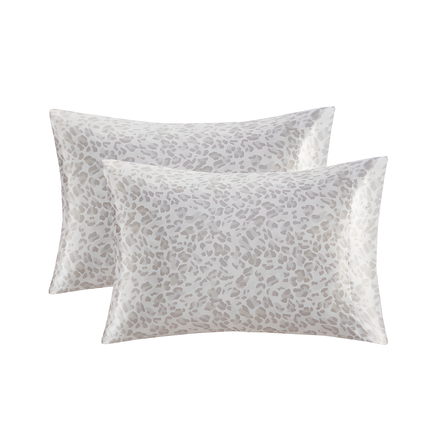 Taupe Leopard Satin Standard Pillowcase Set