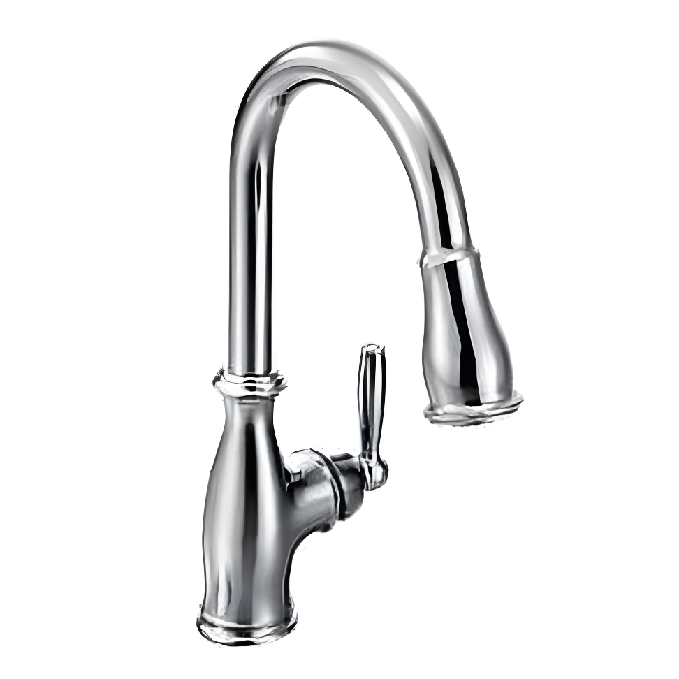 Chrome Traditional Pull-Down Kitchen Faucet with Spray