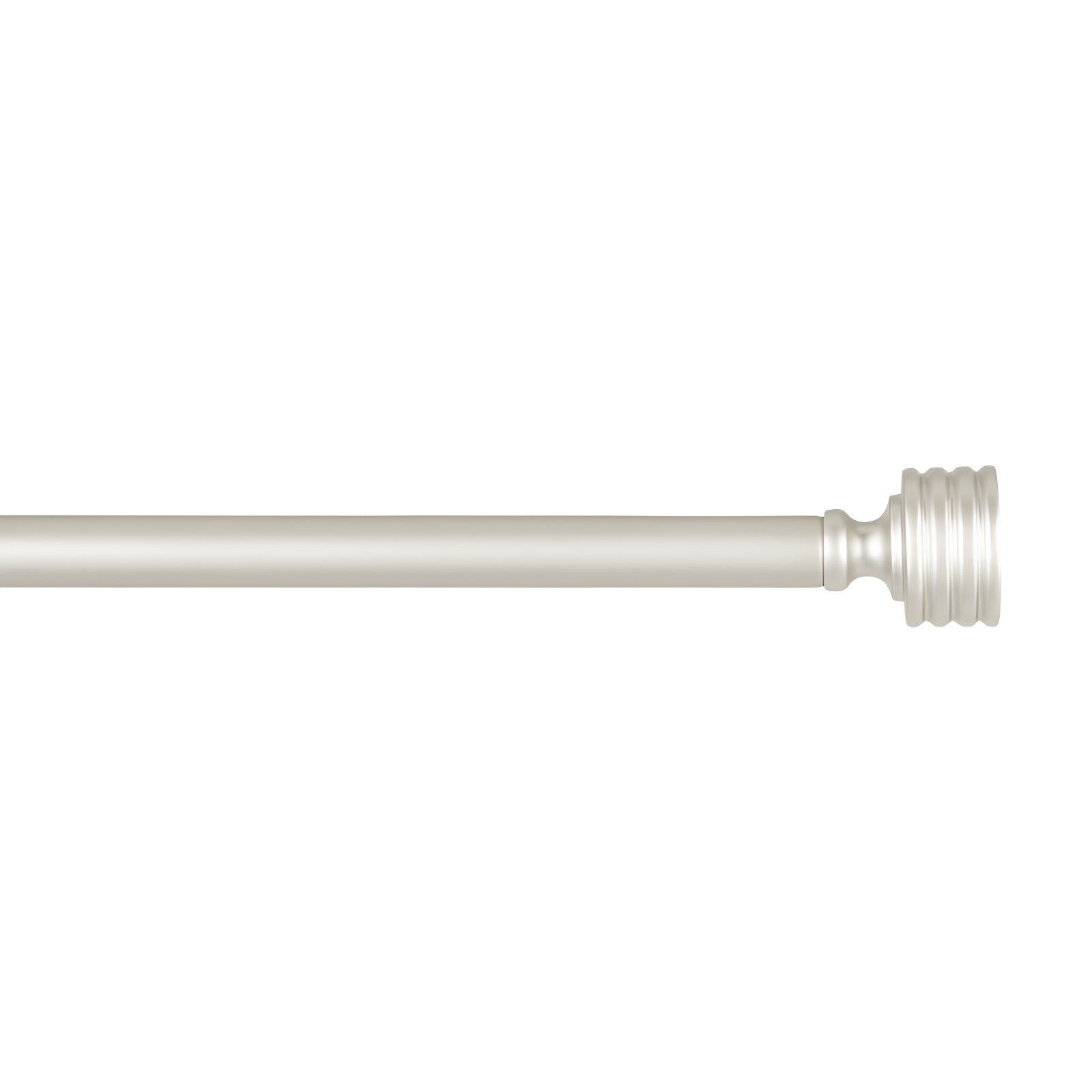 Lucero Matte Nickel Adjustable Curtain Rod with Stacked Cylinder Finials