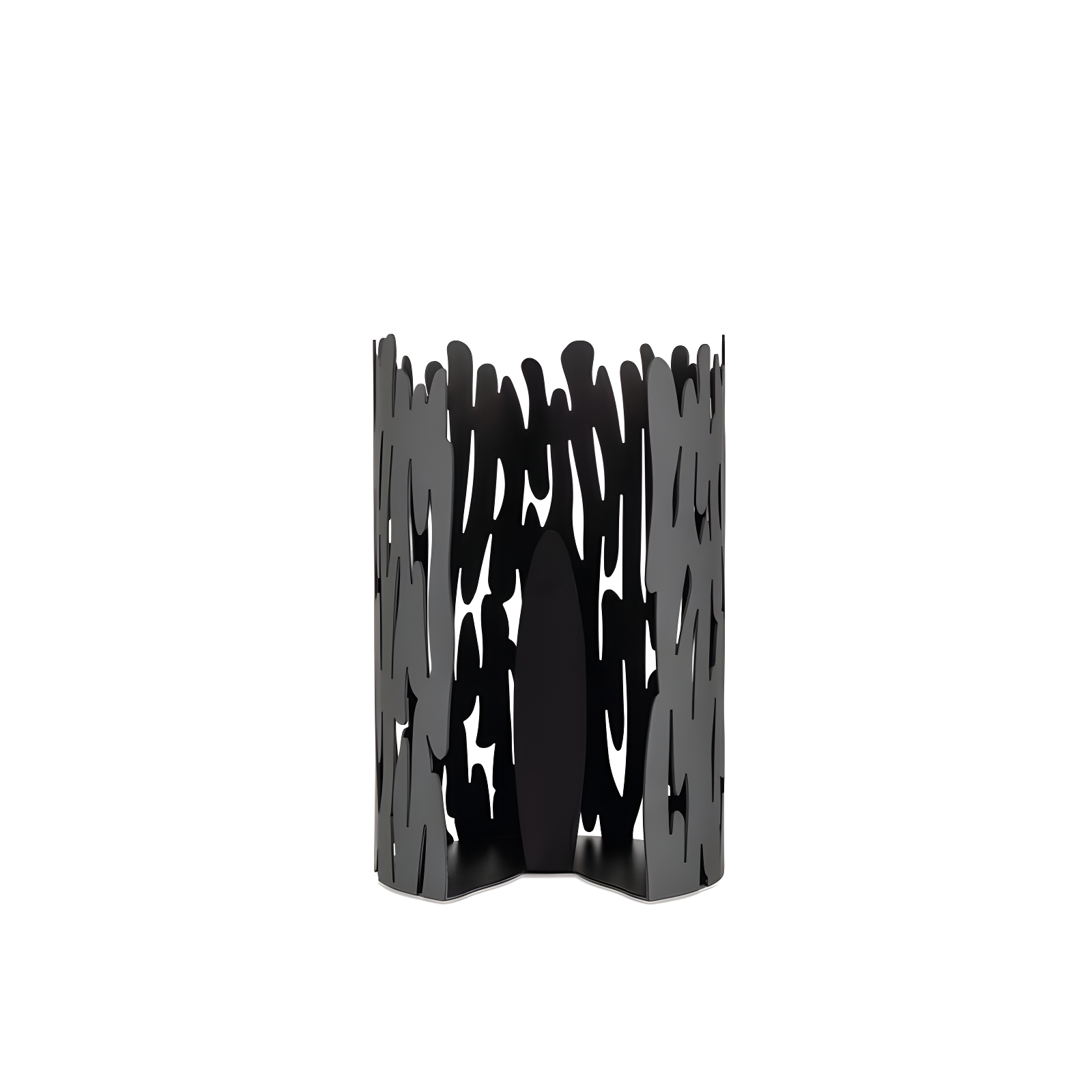 Black Perforated Steel Bark Design Kitchen Roll Holder