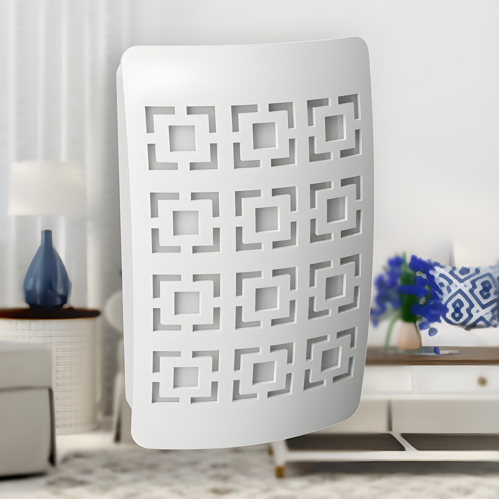 White Geometric Pattern LED Motion Sensor Night Light