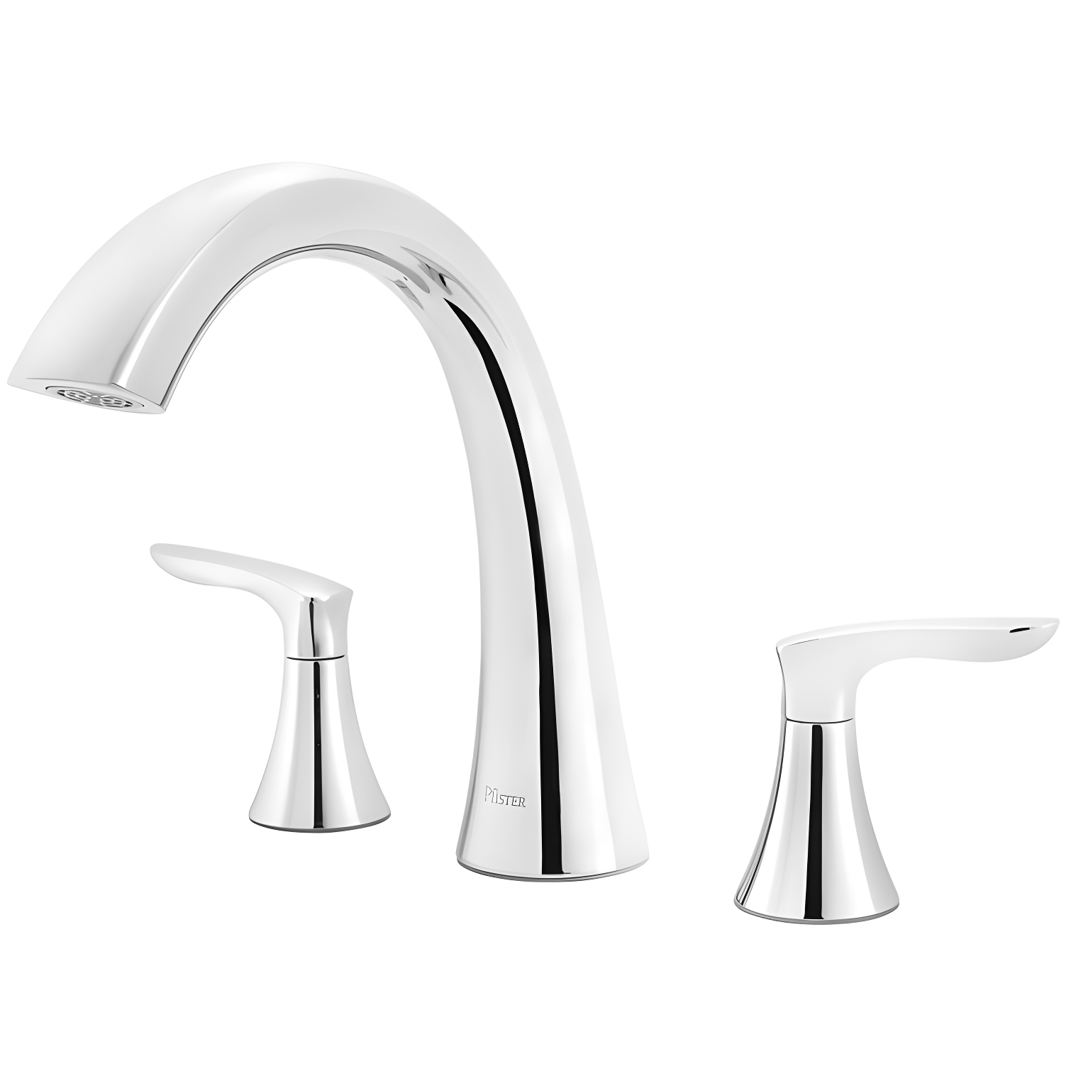 Polished Chrome Double Handle Roman Tub Faucet