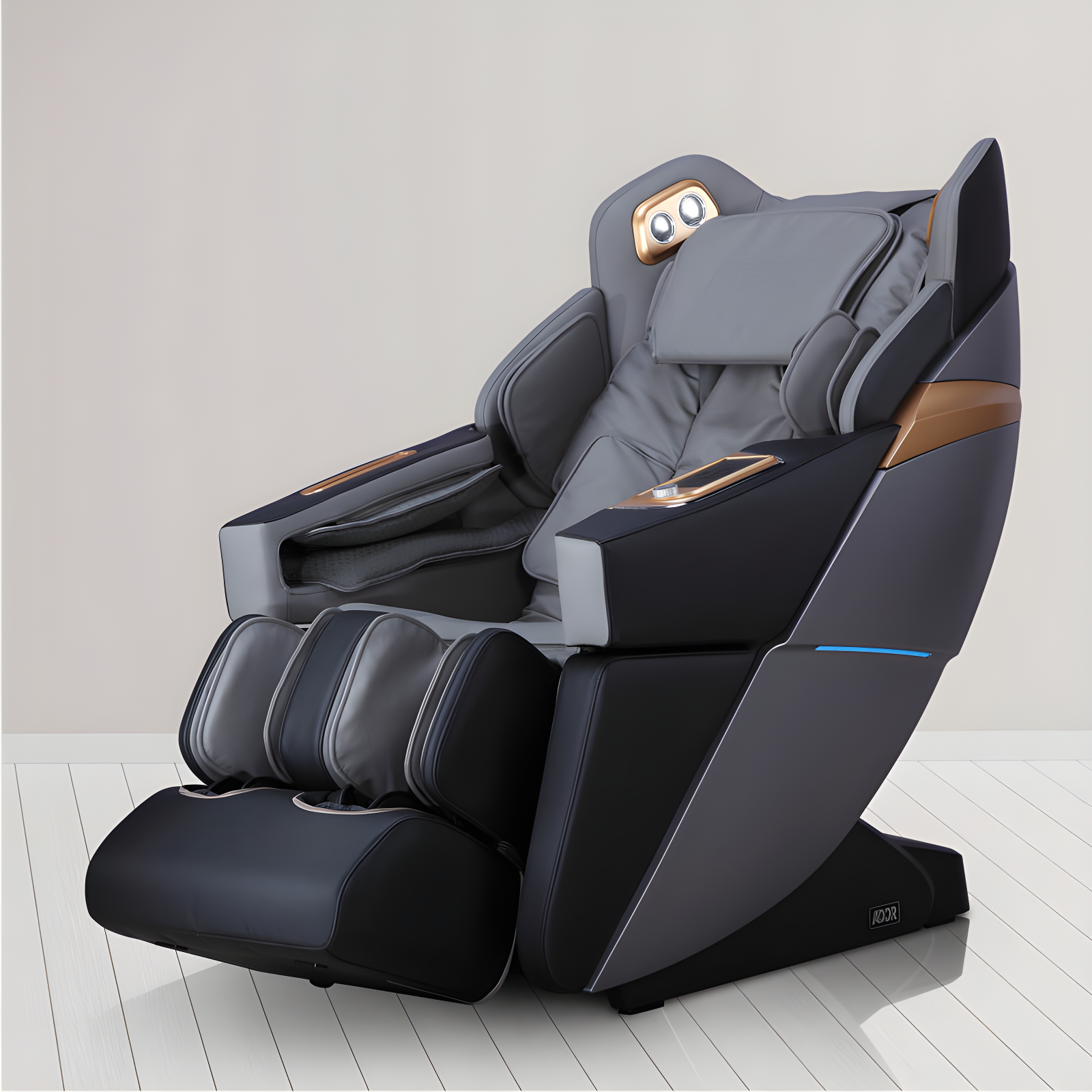 Ador 3D Allure Black & Charcoal Faux Leather Massage Chair