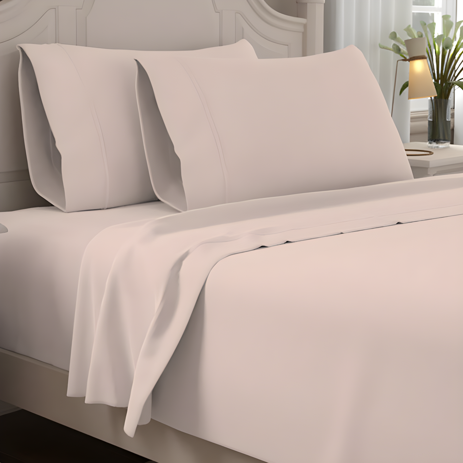 Blush Twin Organic Cotton Percale Sheet Set