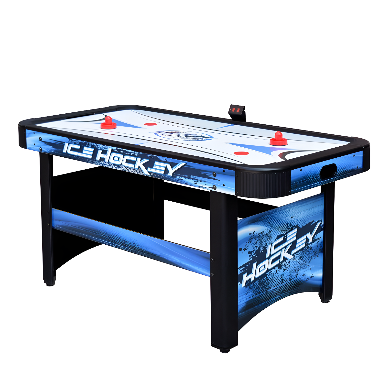 Face-Off 5 ft Blue Air Hockey Table with Electronic Scoring